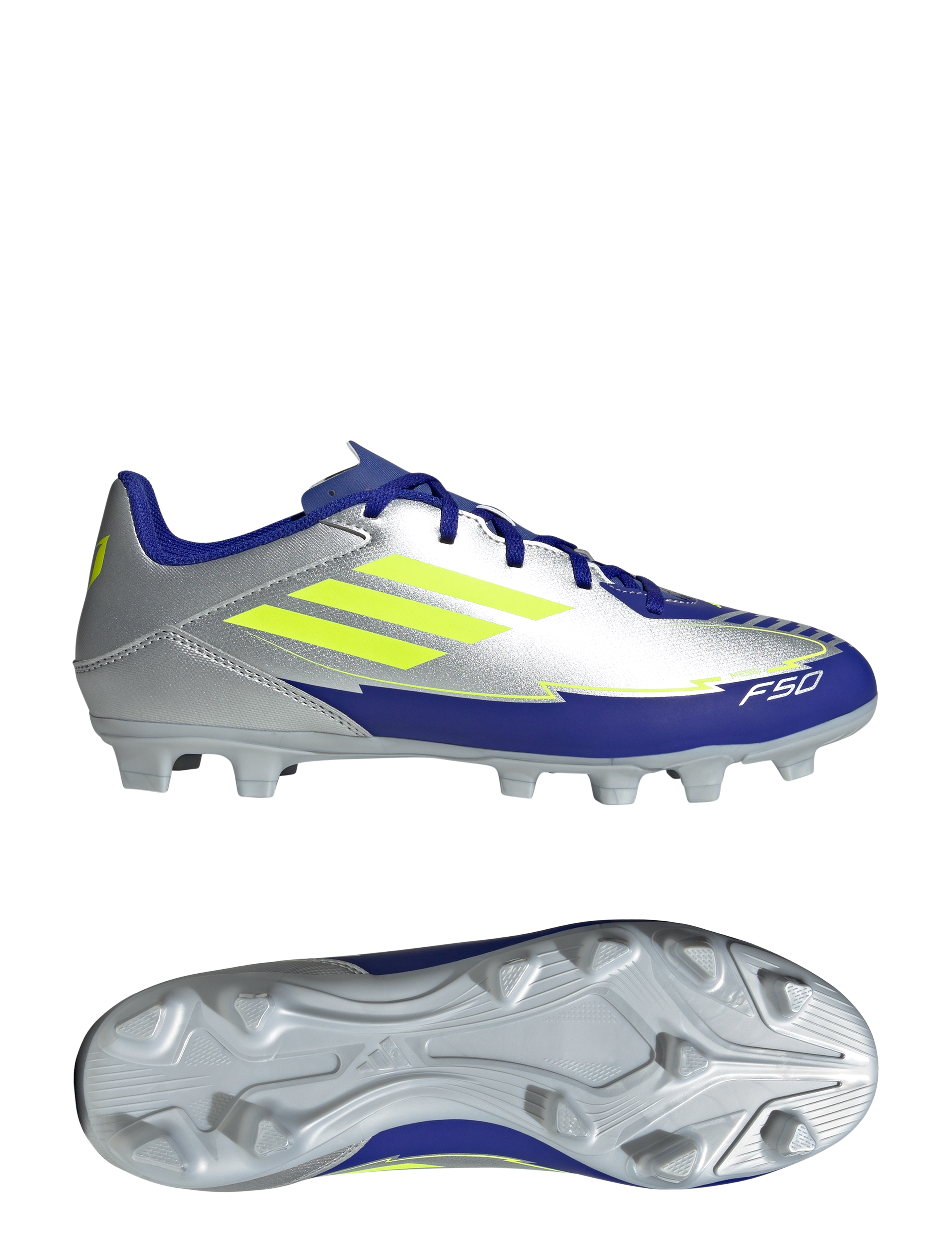 adidas Performance F50 CLUB FG/MG MESSI - Fodboldstøvler - SILVMT/SYELLO/LUCBLU / silver