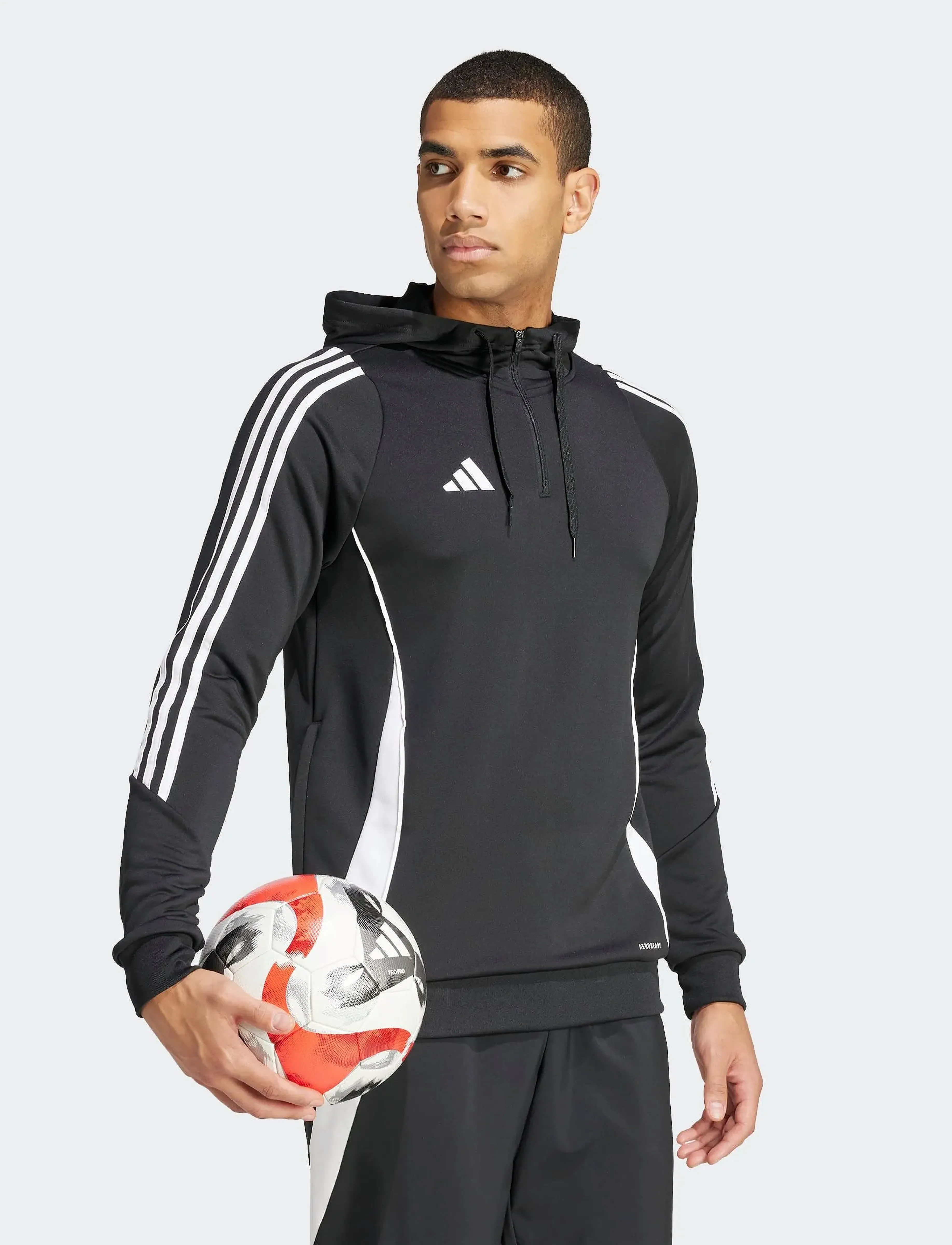 adidas Performance TIRO24 TRHOOD - Streetstyle - BLACK/WHITE / black