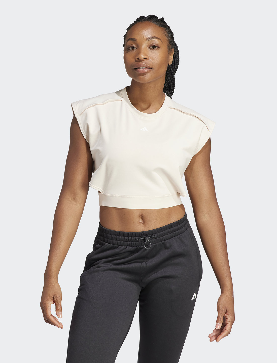 Adidas crop top tank white