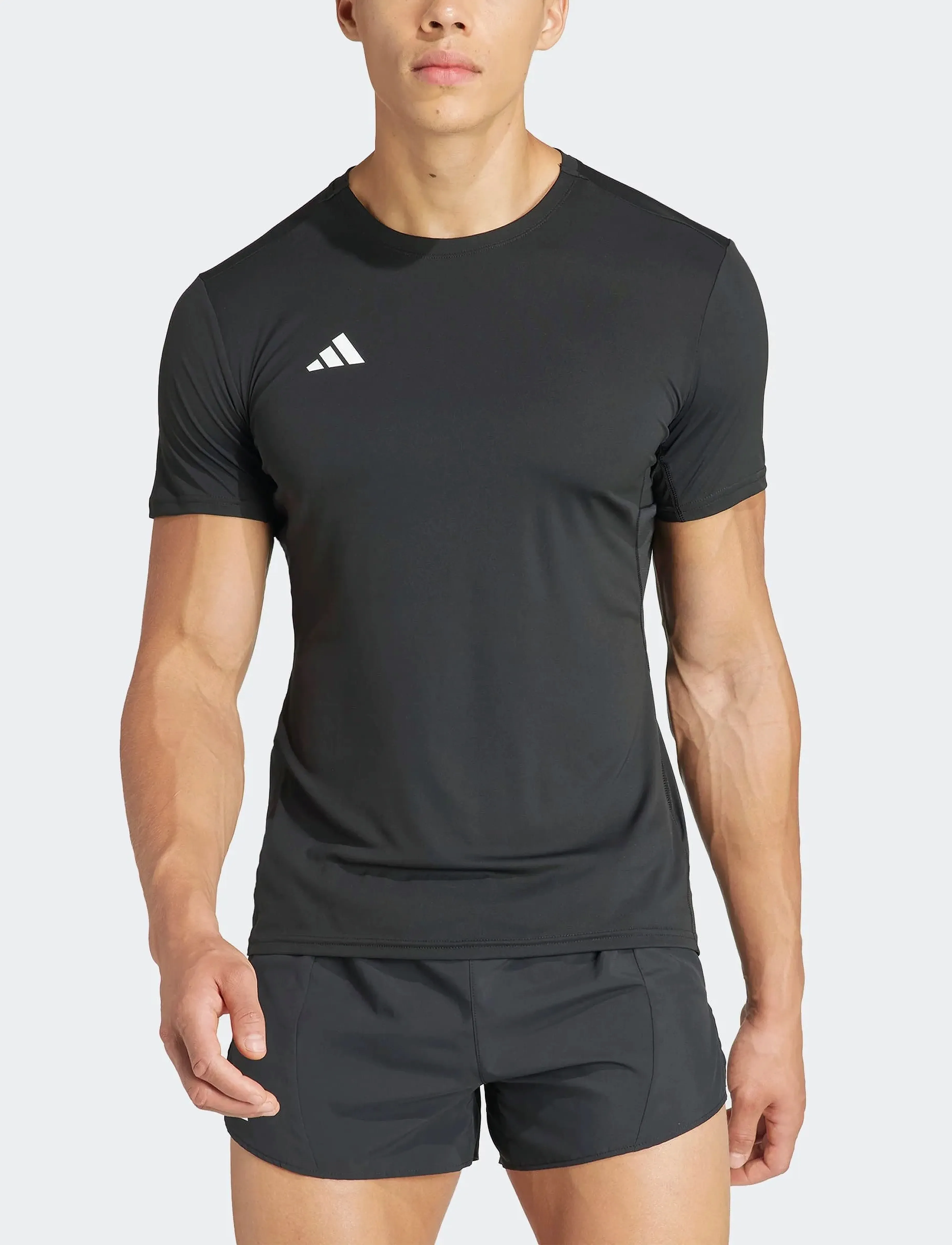 adidas Performance ADIZERO E TEE - Tänavastiil - BLACK / black