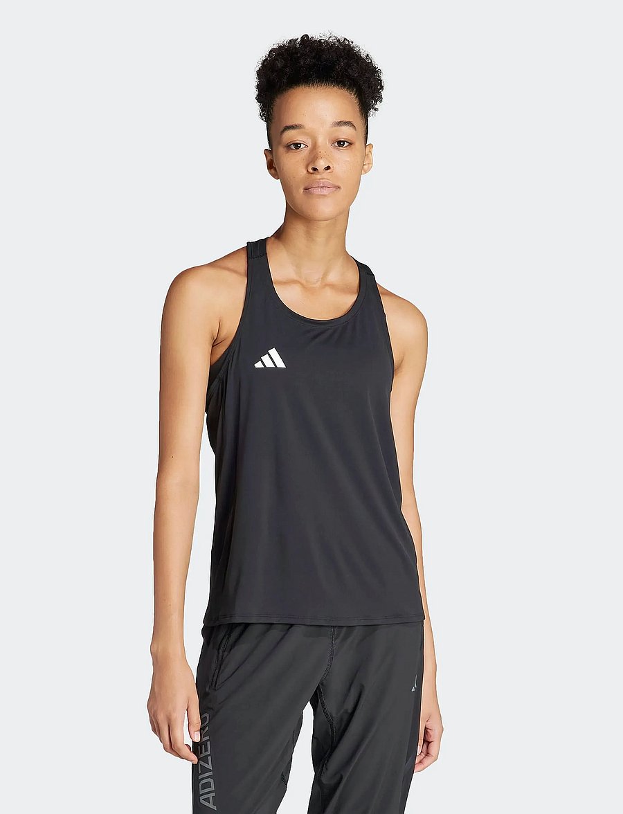 adidas Performance - ADIZERO E TANK - linnen - black - 0