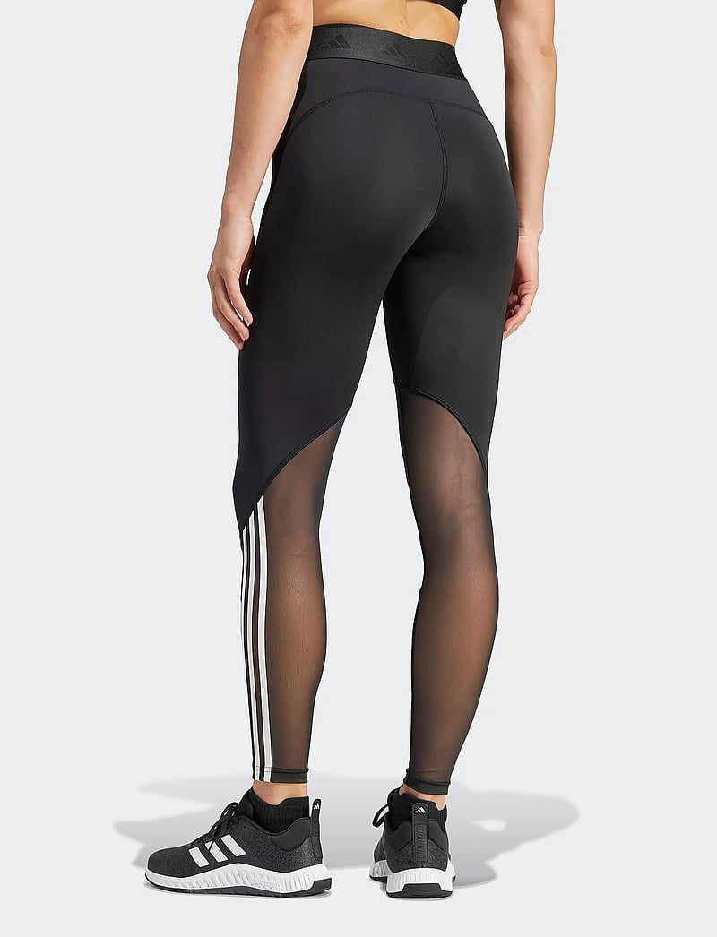 High Waisted Adidas Three Stripe Performance Tights Ladies Adidas