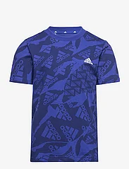 adidas Performance - J CAMLOG T - short-sleeved t-shirts - selubl/dkblue - 0