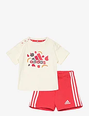 adidas Performance - Essentials Allover Print Tee Set Kids - lowest prices - ivory/brired - 0