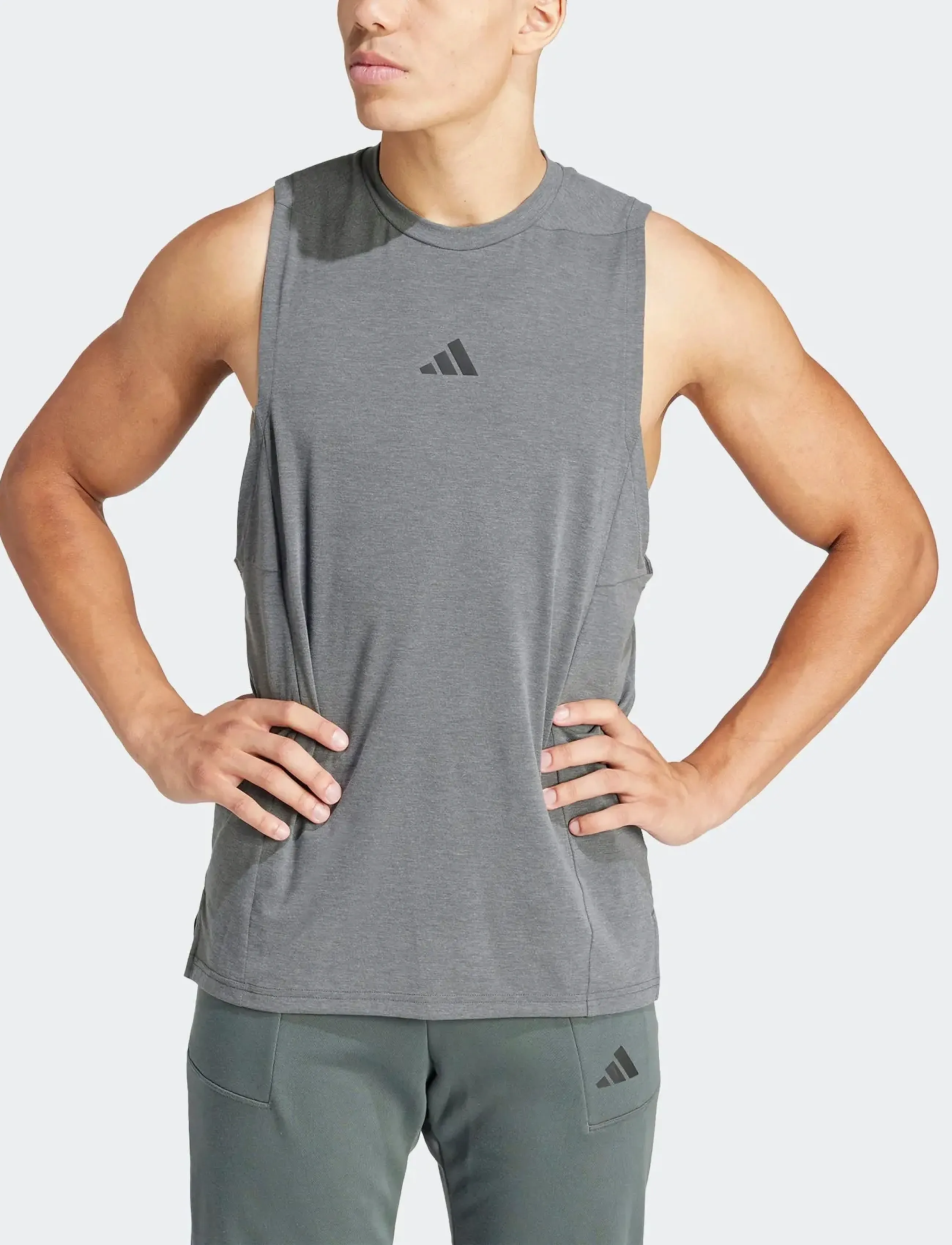 adidas Performance D4T Tank, S, Sport Oberteile, Grau - Tank Männerswear