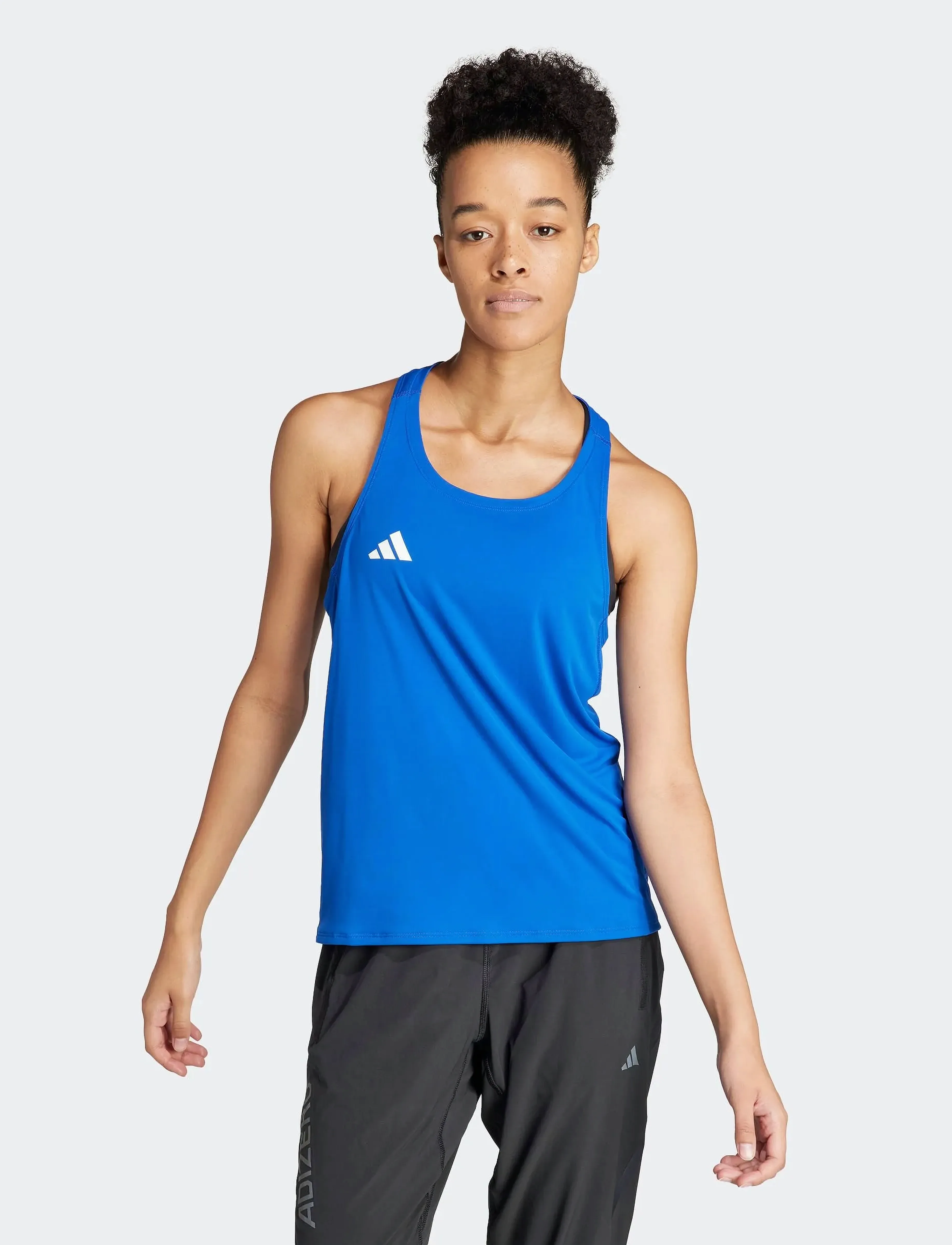 adidas Performance Adizero E Tank, L, Blue, Sports Overdele & T-shirts > Sport Tank Overdele, Dame