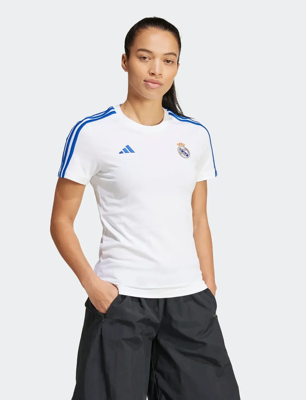adidas Performance - REAL WMN 3S TEE - jalgpallisärgid - white - 0
