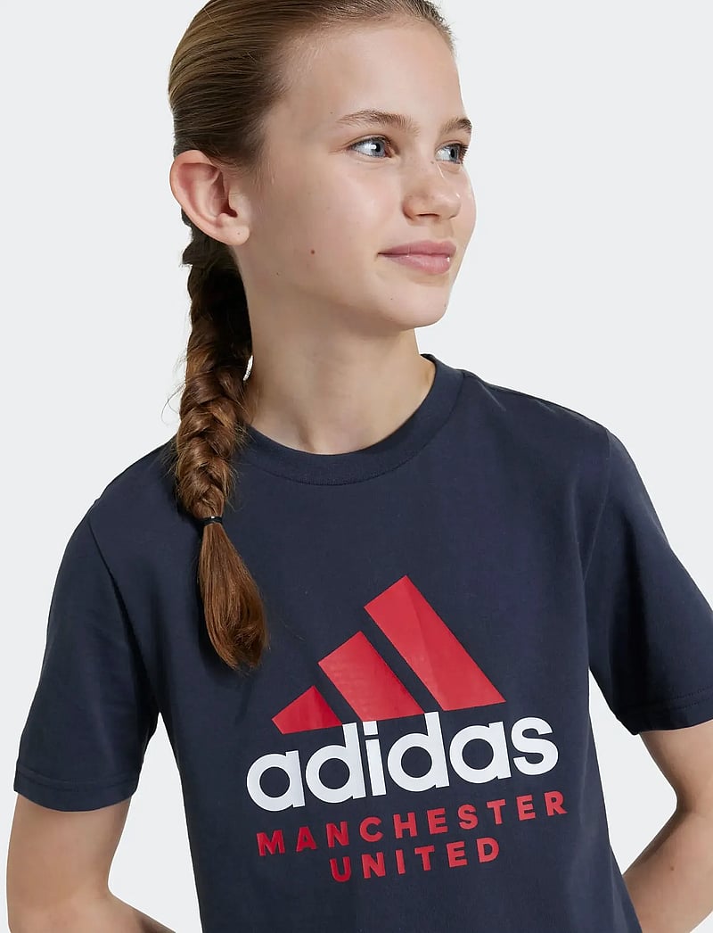 adidas Performance - MUFC KIDS TEE - short-sleeved t-shirts - ntgrey - 4