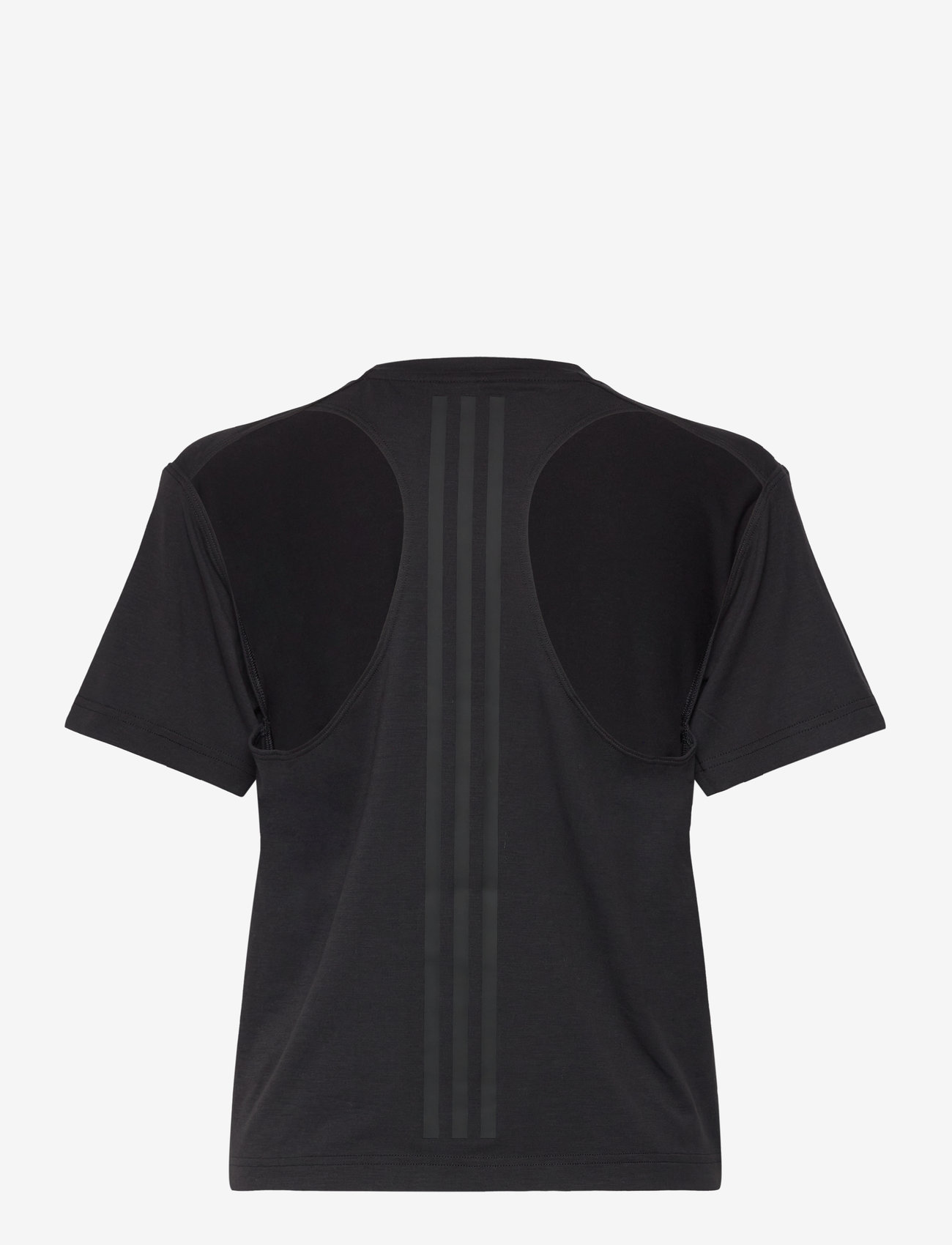 adidas Performance - POWER BACK CUTOUT 3 STRIPES TEE - t-shirts - black - 1