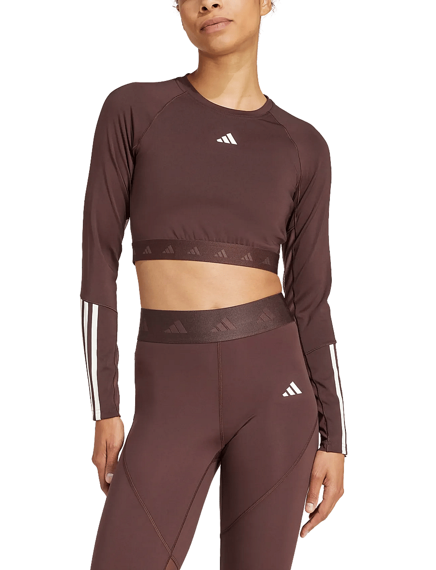adidas Performance - HYGLM CRO LS - crop-tops - shabrn/white - 0