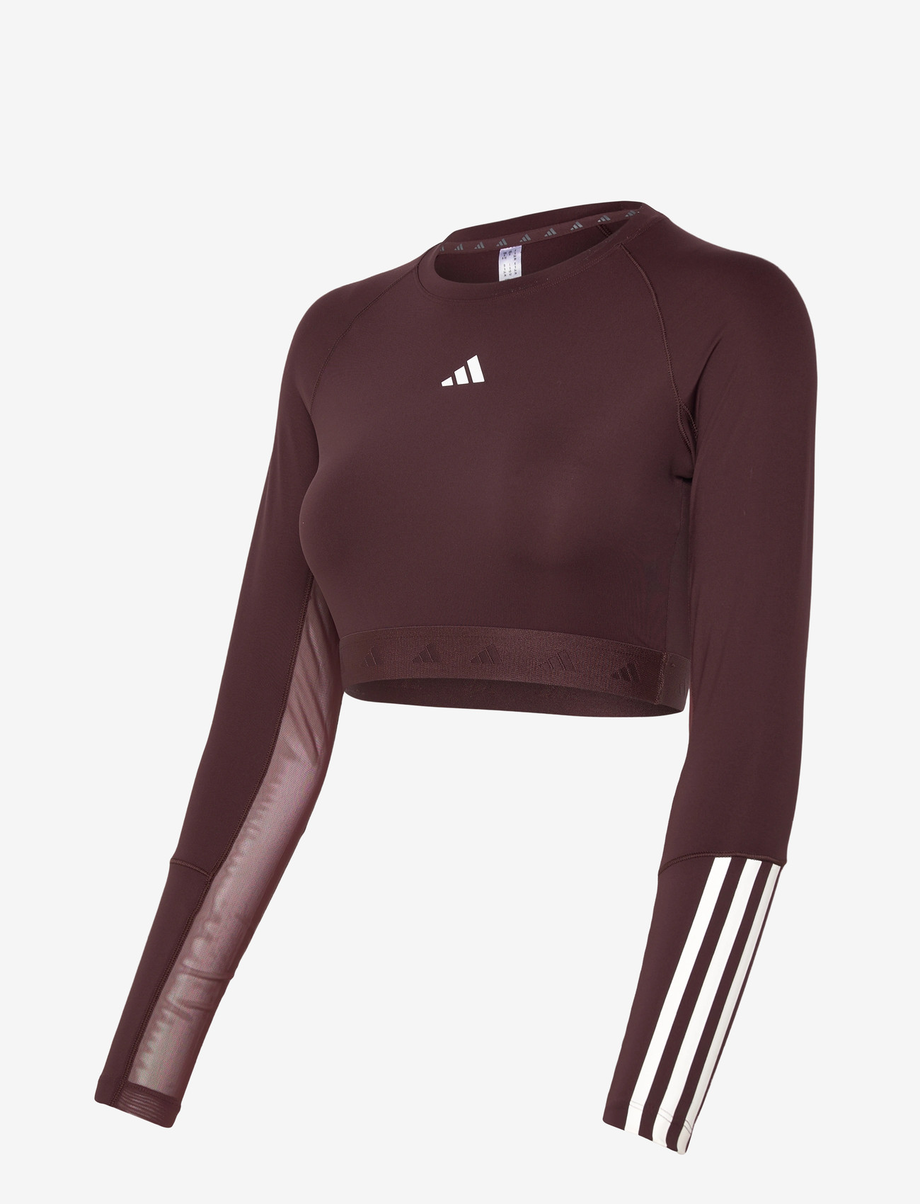 adidas Performance - HYGLM CRO LS - crop tops - shabrn/white - 2
