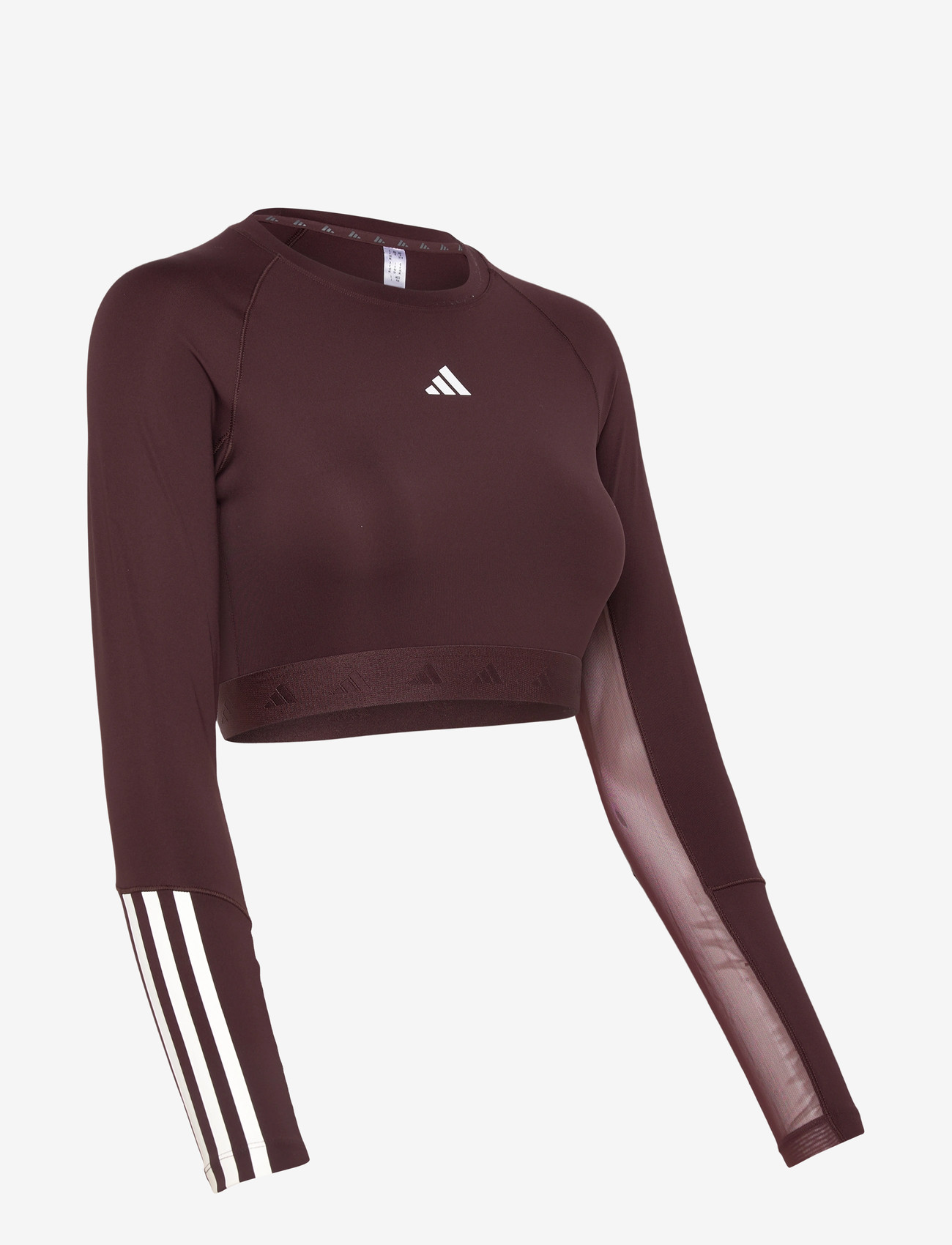 adidas Performance - HYGLM CRO LS - crop tops - shabrn/white - 3