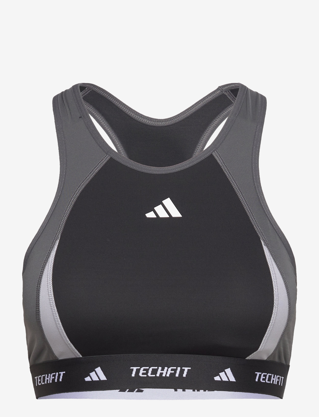 adidas Performance - TECHFIT Medium Support High Neck Colorblock Bra - vidējs atbalsts - black - 0