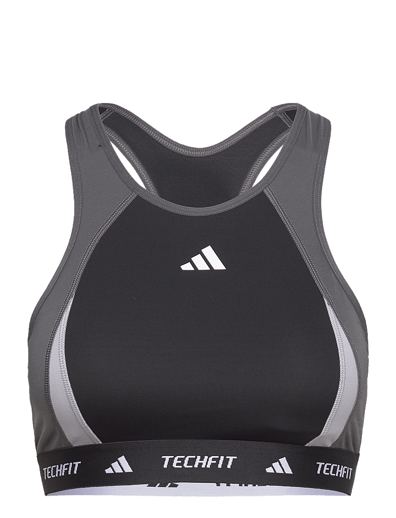 adidas Performance - TECHFIT Medium Support High Neck Colorblock Bra - medium støtte - black - 0