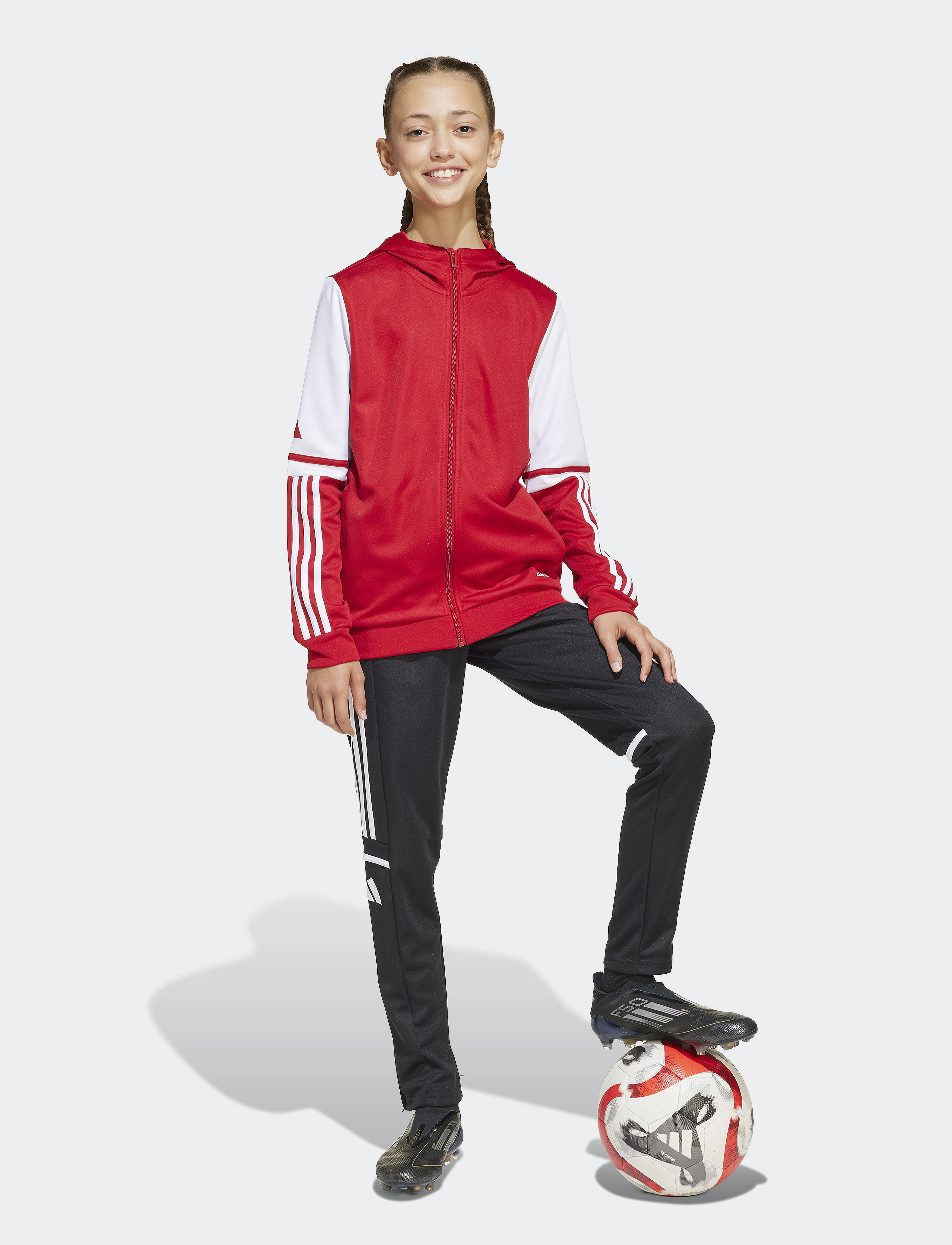 adidas Performance - SQ25 HOOD Y - sweatshirts & hættetrøjer - tepore/white - 4