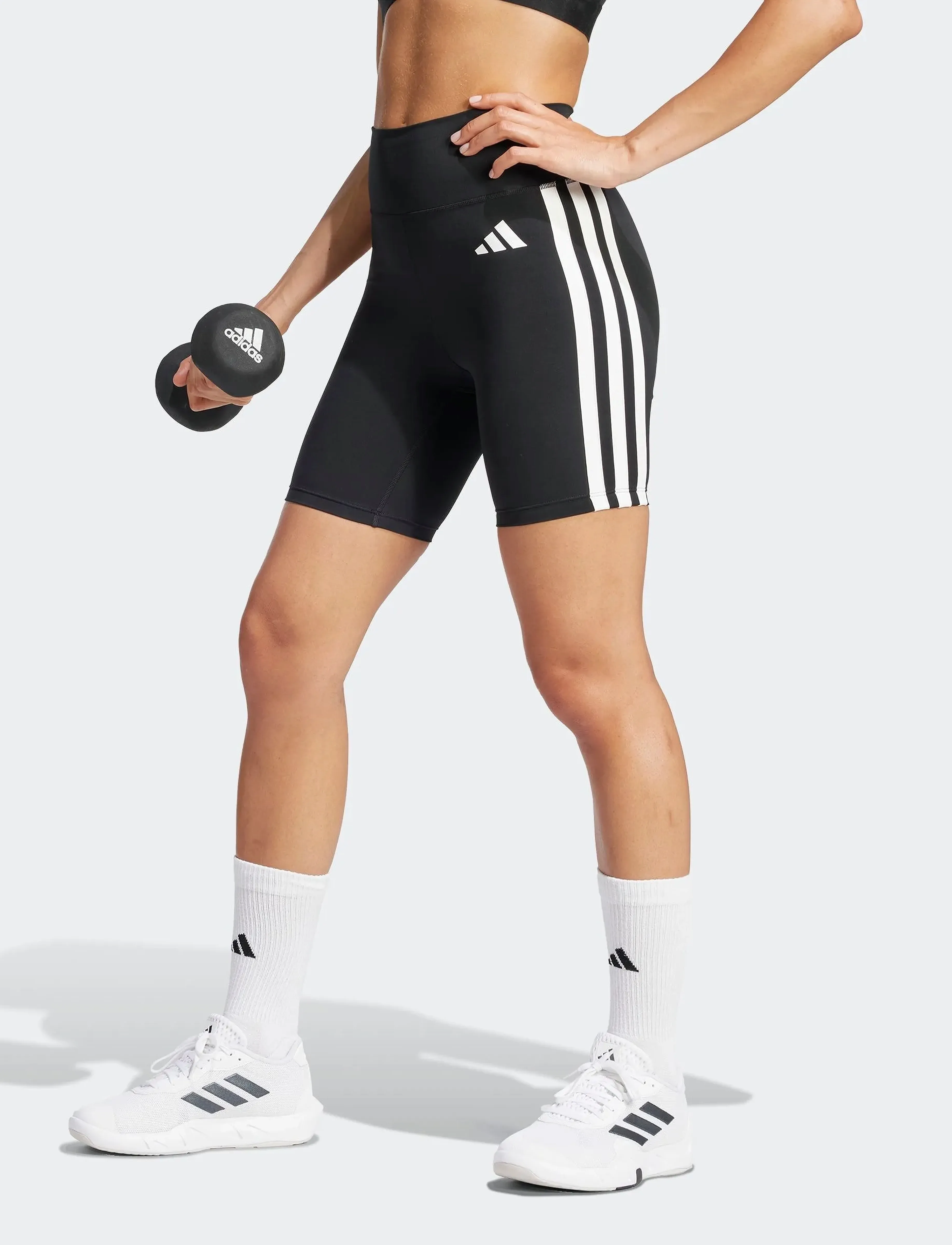 adidas Performance Opt Ess 3S S, Kvinder, Højtaljede Cykelshorts, Sort, Str: L 13 cm