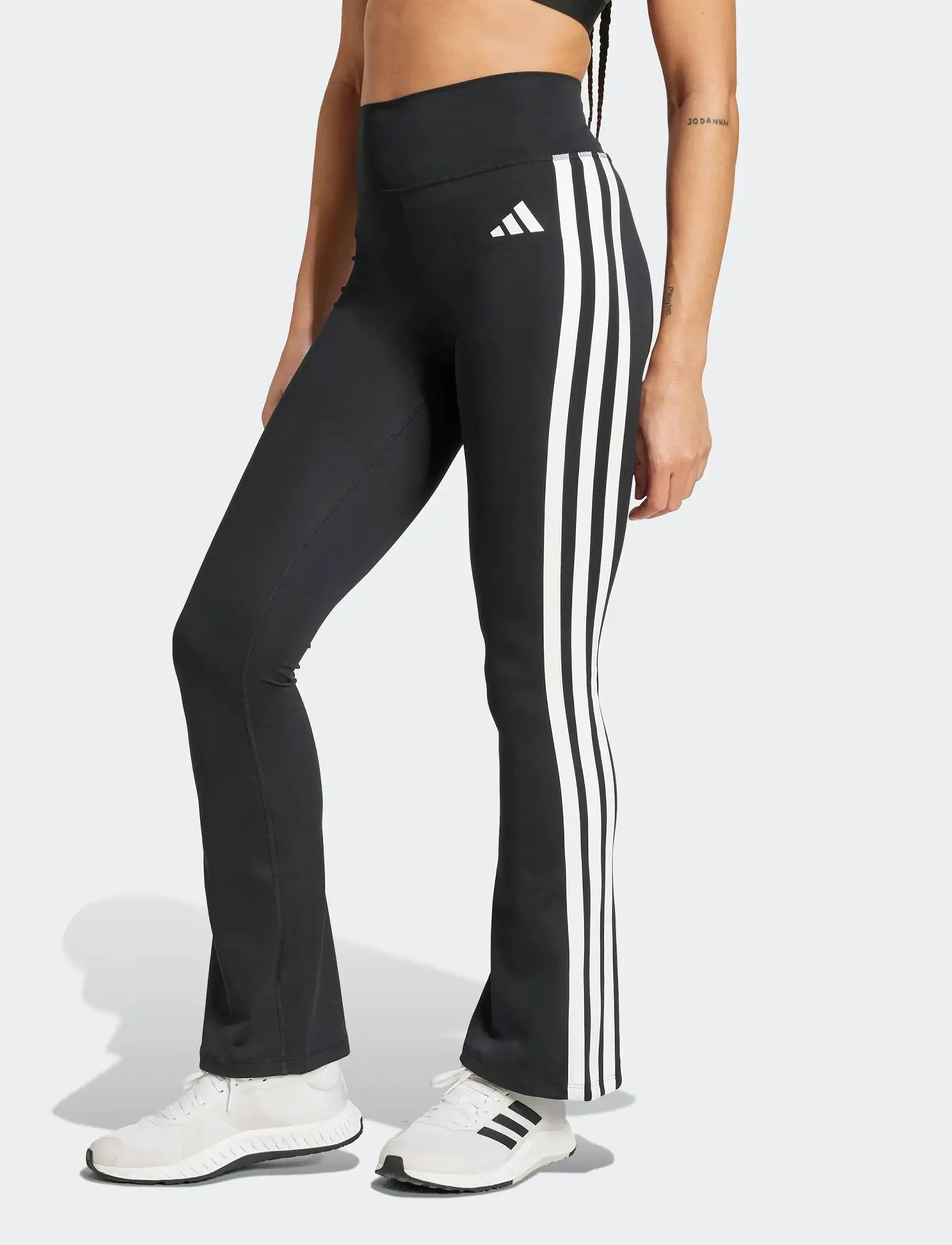 adidas Performance Opt Ess 3S Flar, XS, Black, Sport Tights > Sport Leggings, Dame