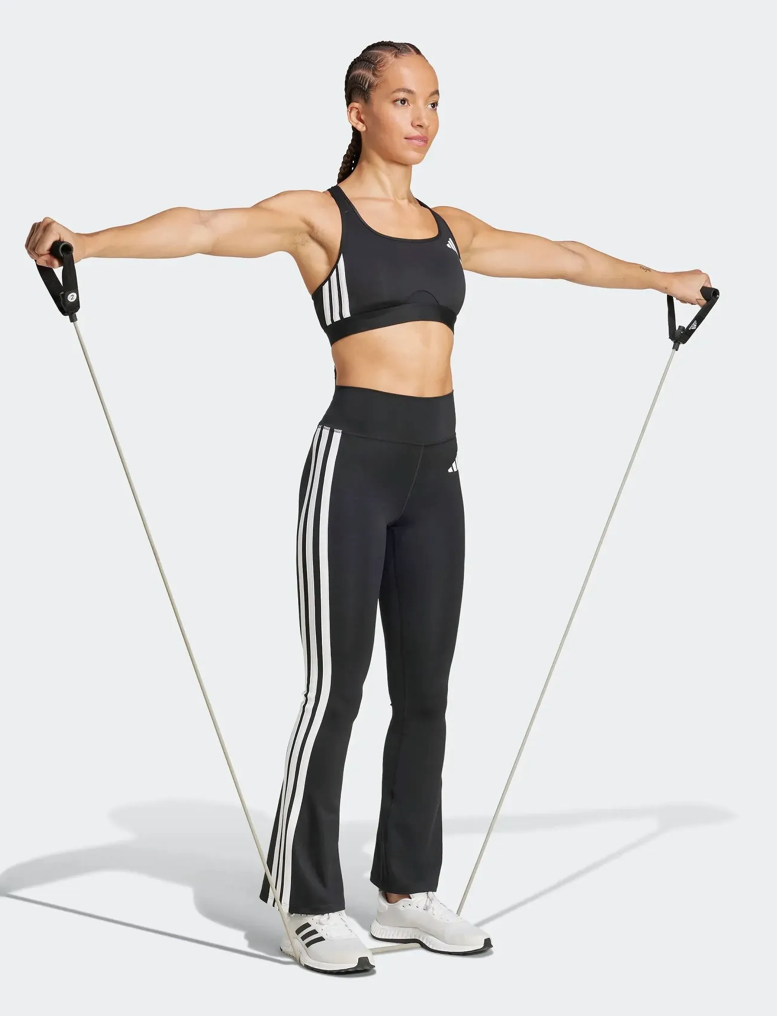 adidas Performance - OPT ESS 3S FLAR - trainingstights - black/white - 5