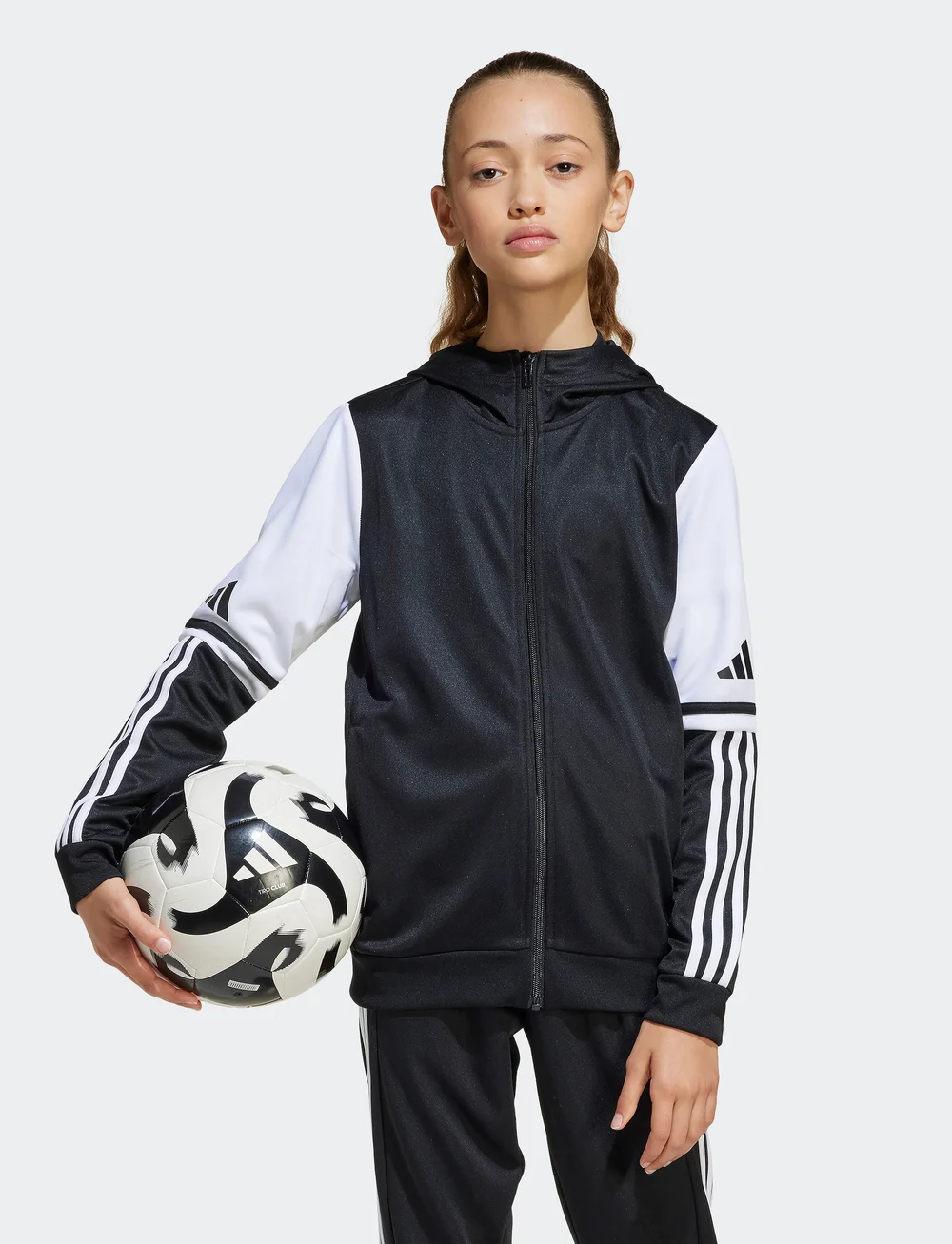 adidas Performance - SQ25 HOOD Y - džemperi ar kapuci - black/white - 4