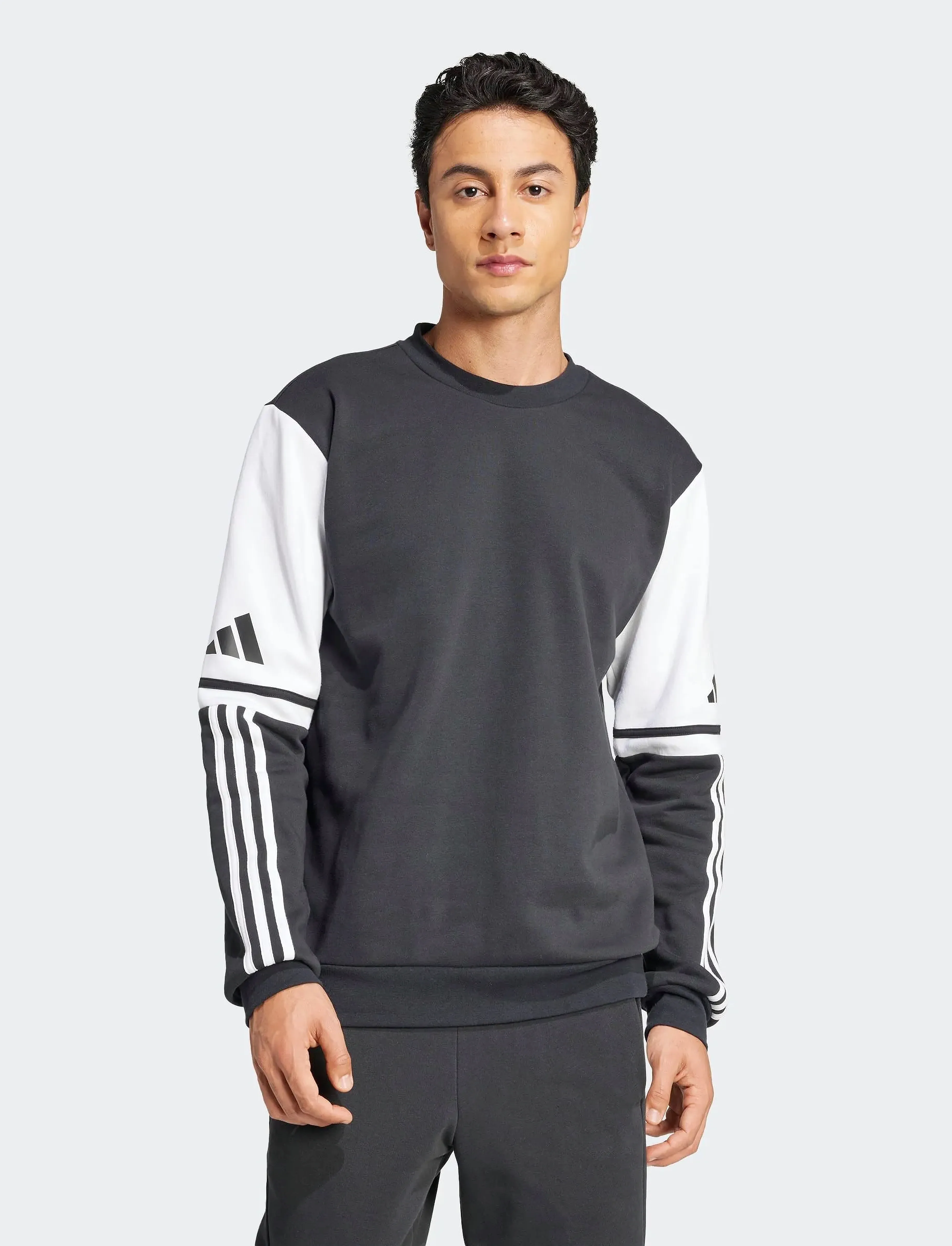 adidas Performance SQ25 SW CREW - Tänavastiil - BLACK/WHITE / black
