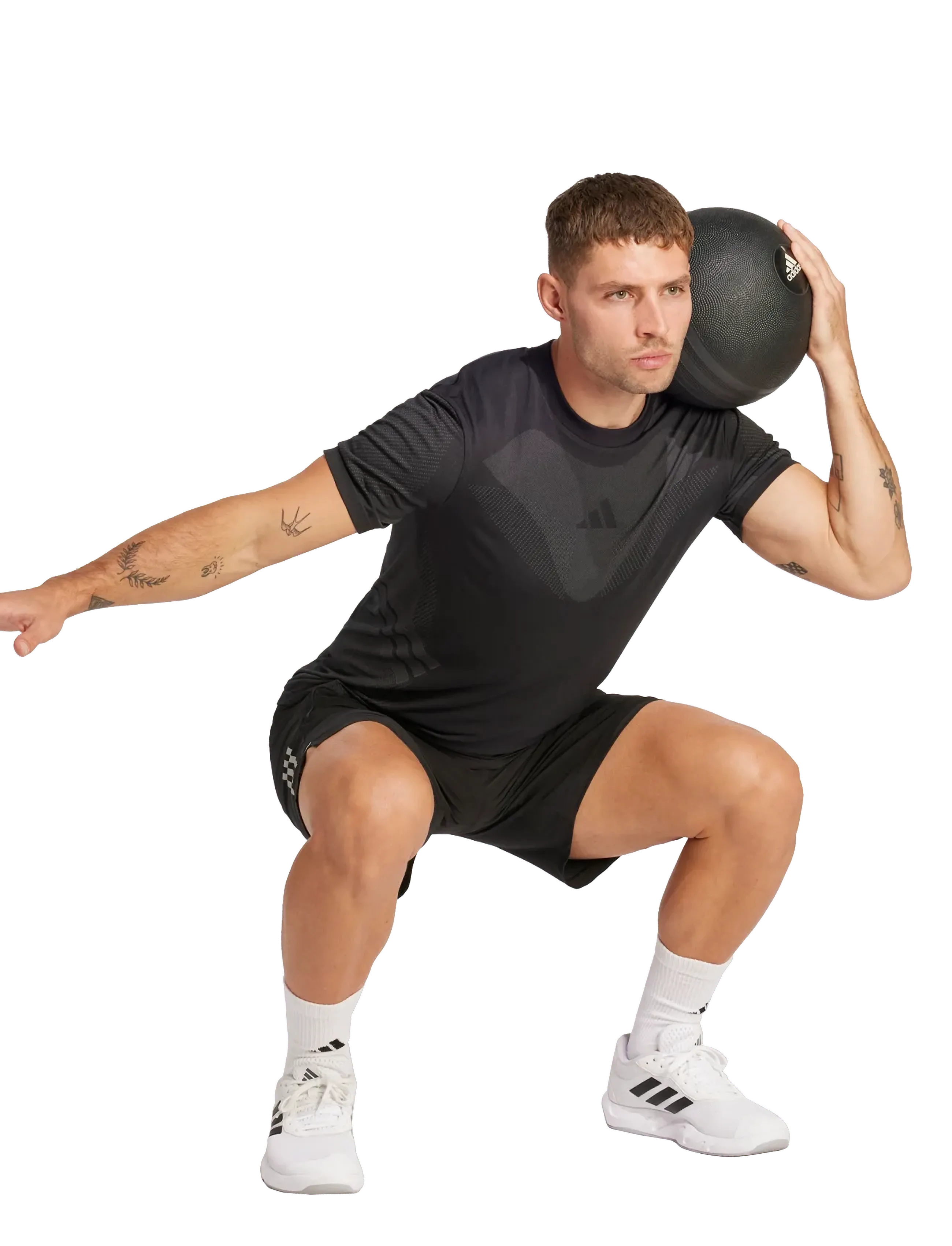 adidas Performance GYM+ SML TEE - Tänavastiil - BLACK/GRESIX / black