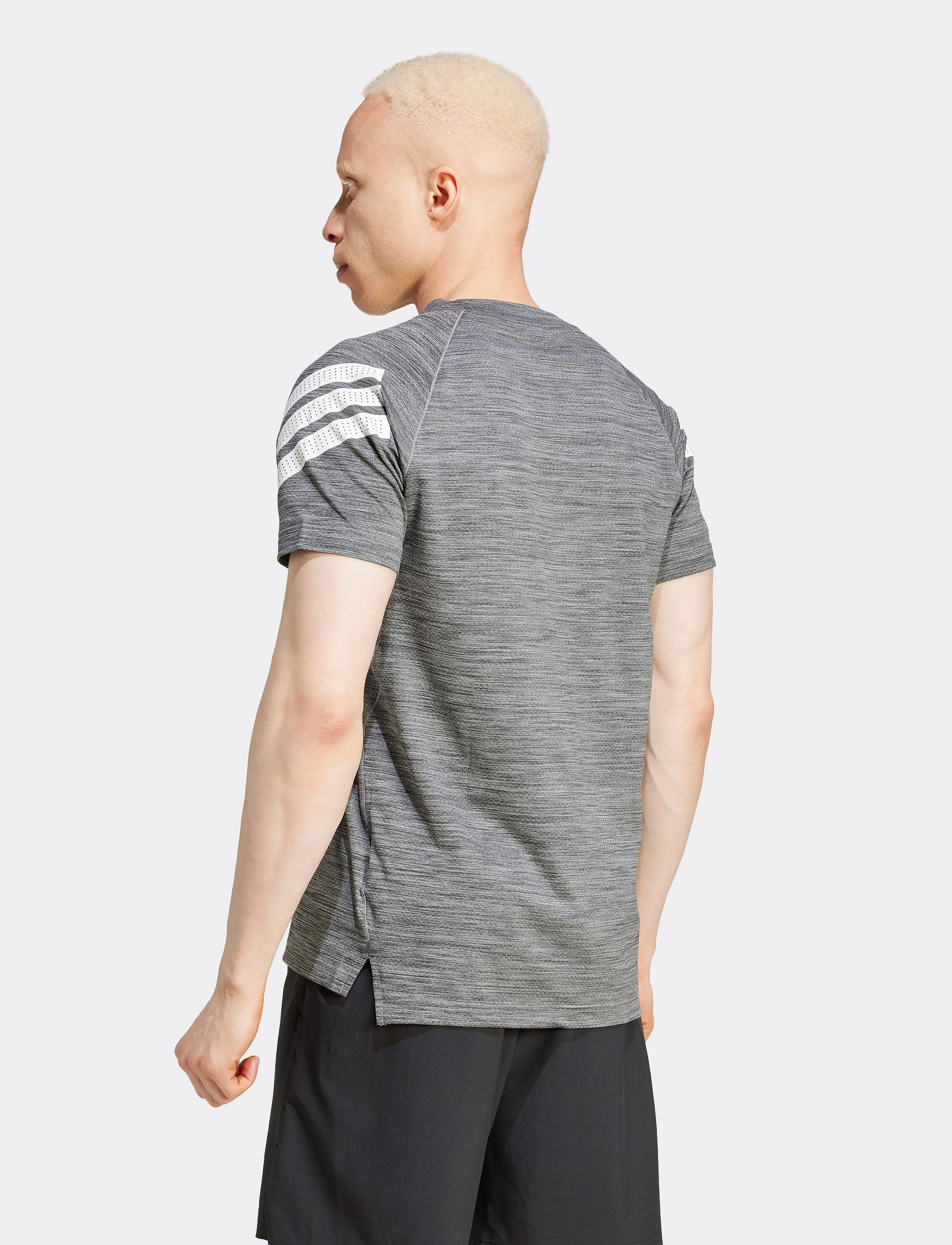 adidas Performance - GYM+ 3S TEE - short-sleeved t-shirts - blckme/white - 3