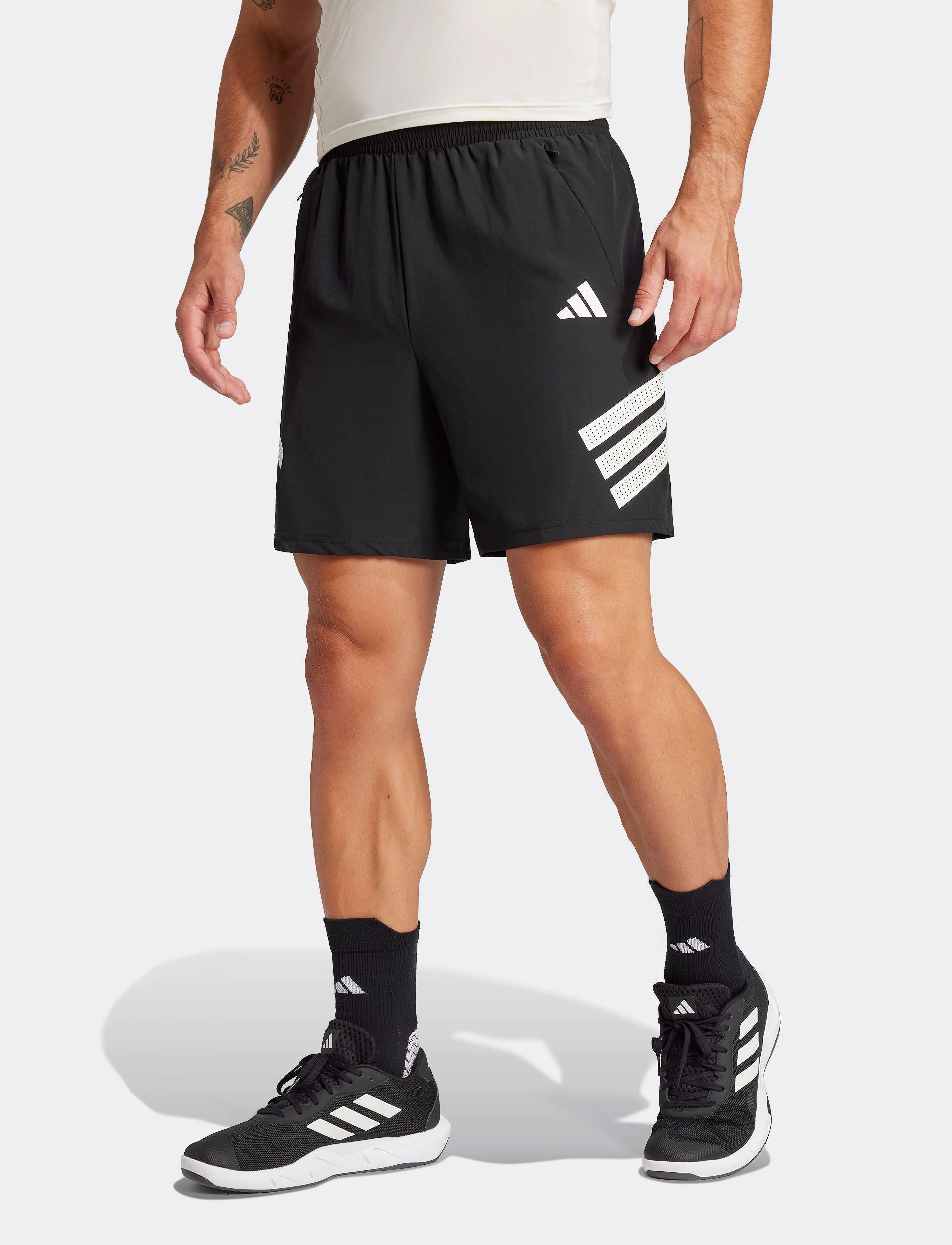 adidas Performance - GYM+ 3S SHORT - träningsshorts - black/white - 5