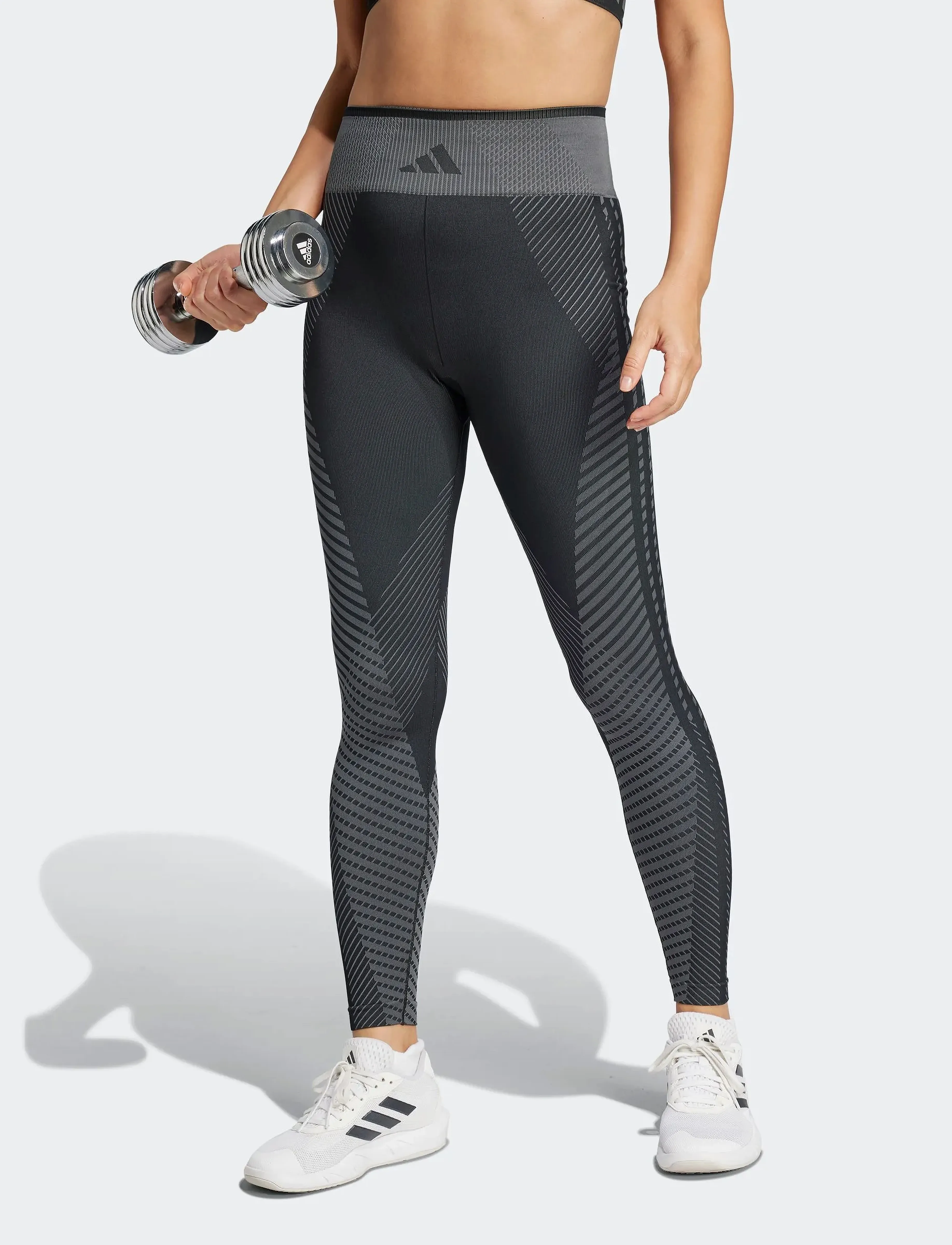 adidas Performance - KNIT 7/8 L - 7/8 length - black/gresix - 5