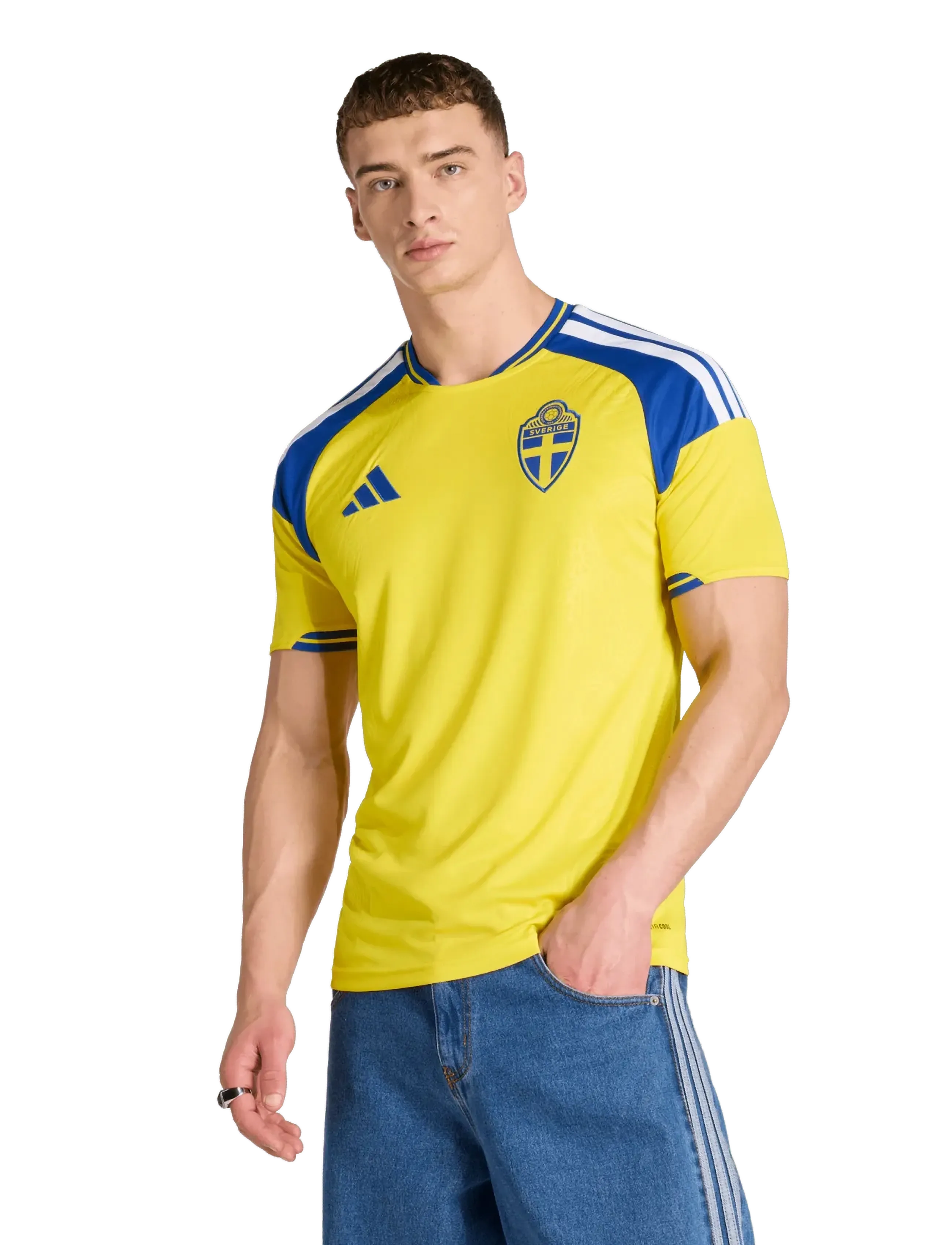 adidas Performance Sweden Svff Home Jersey, L, Yellow, Sport Overdele > Sport Football Shirts, Herre