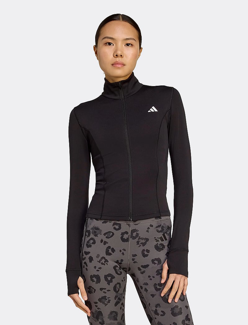 adidas Performance - WE ZP THRU JKT - fleece & mellanlager - black - 0