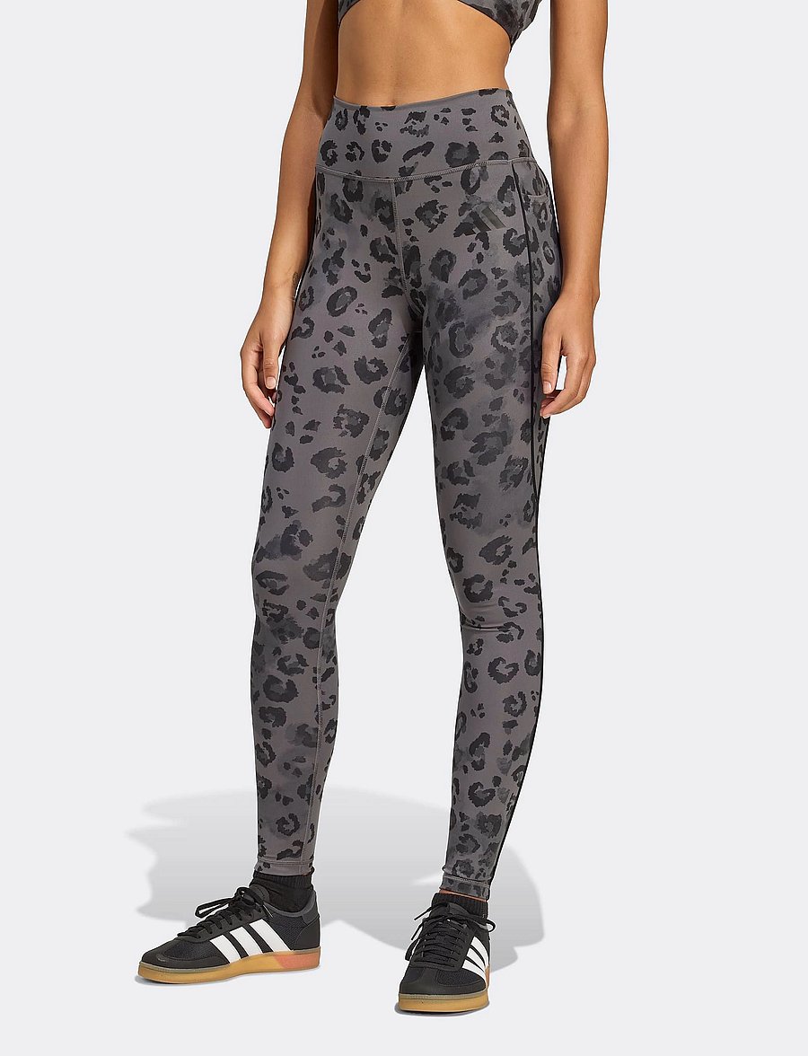 adidas Performance - OPT ESS 1/1 AOP - treniņu legingi - grefiv/print - 0