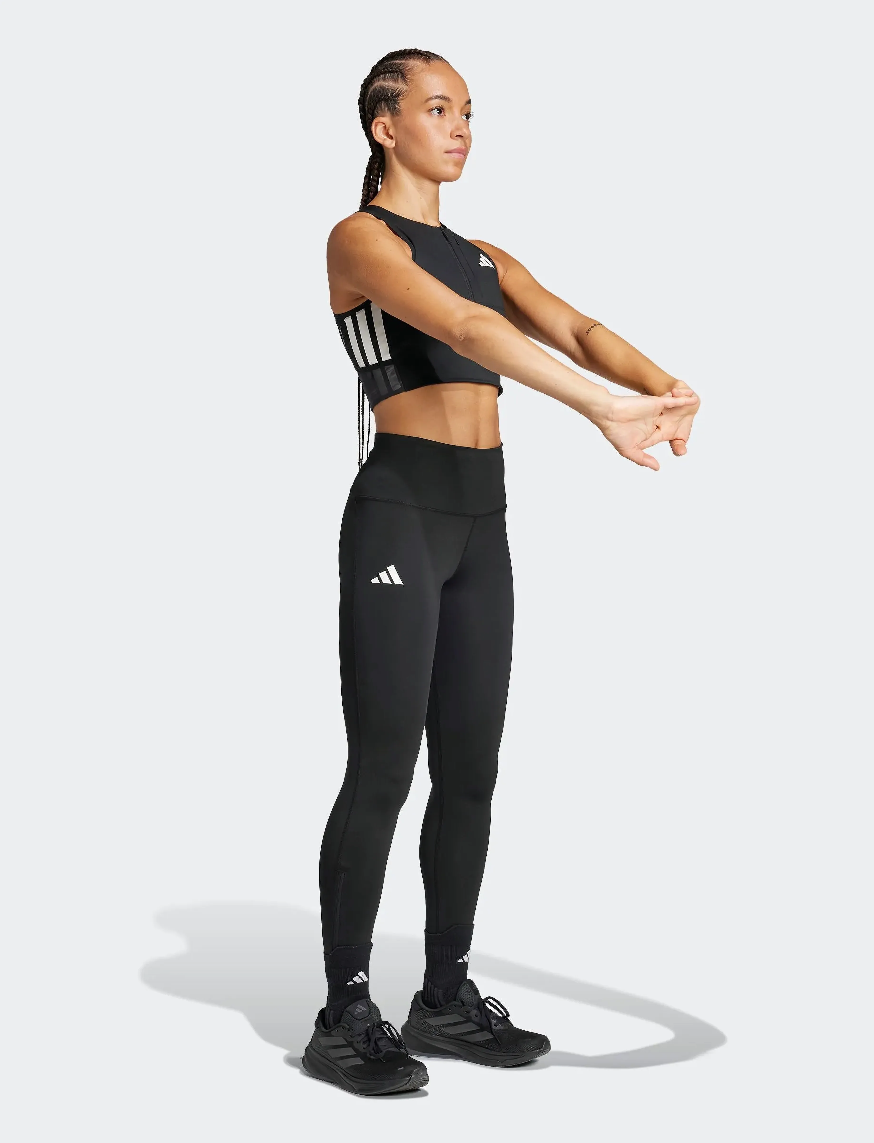 adidas Performance Adizero Crop W, L, Black, Sport Crop Overdele > Sport Sleeveless Crop Overdele, Dame