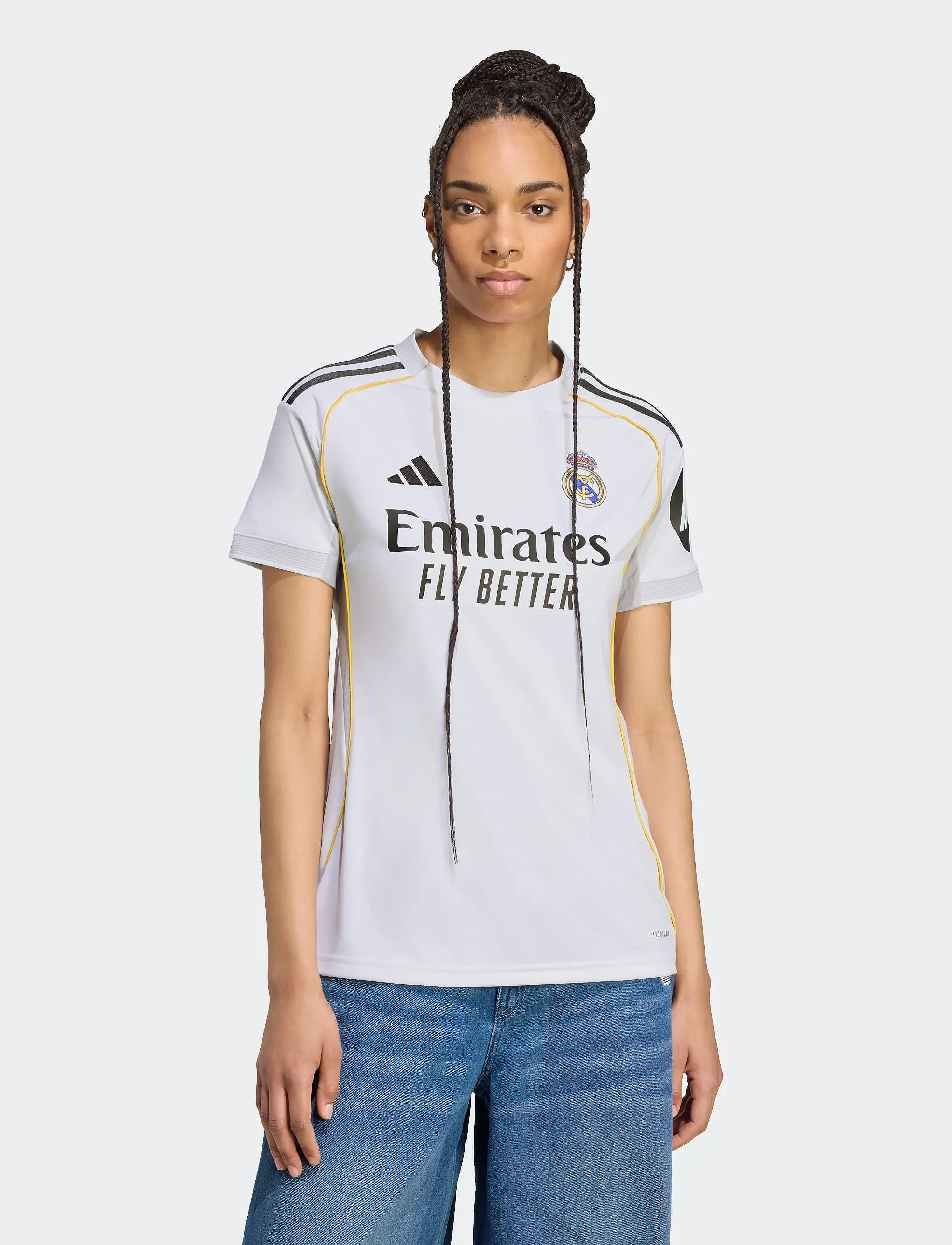 adidas Performance Real H Jsy W, Kvinder, Fodbold Trøje, Hvid, Str: XS