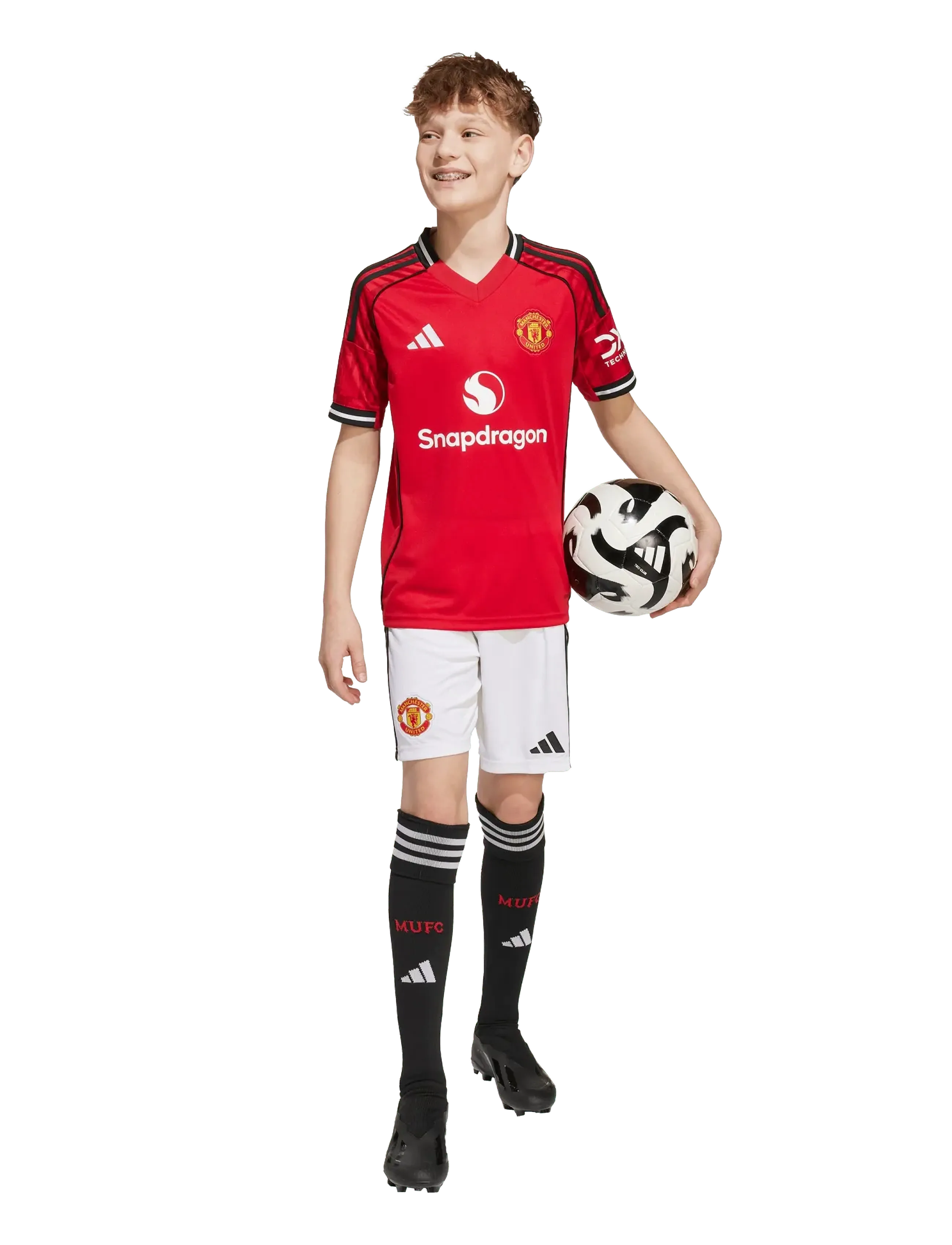 adidas Performance Manchester United Home Jersey Youth, 140, Red, T-Shirts > Fodboldtrøjer, Børn