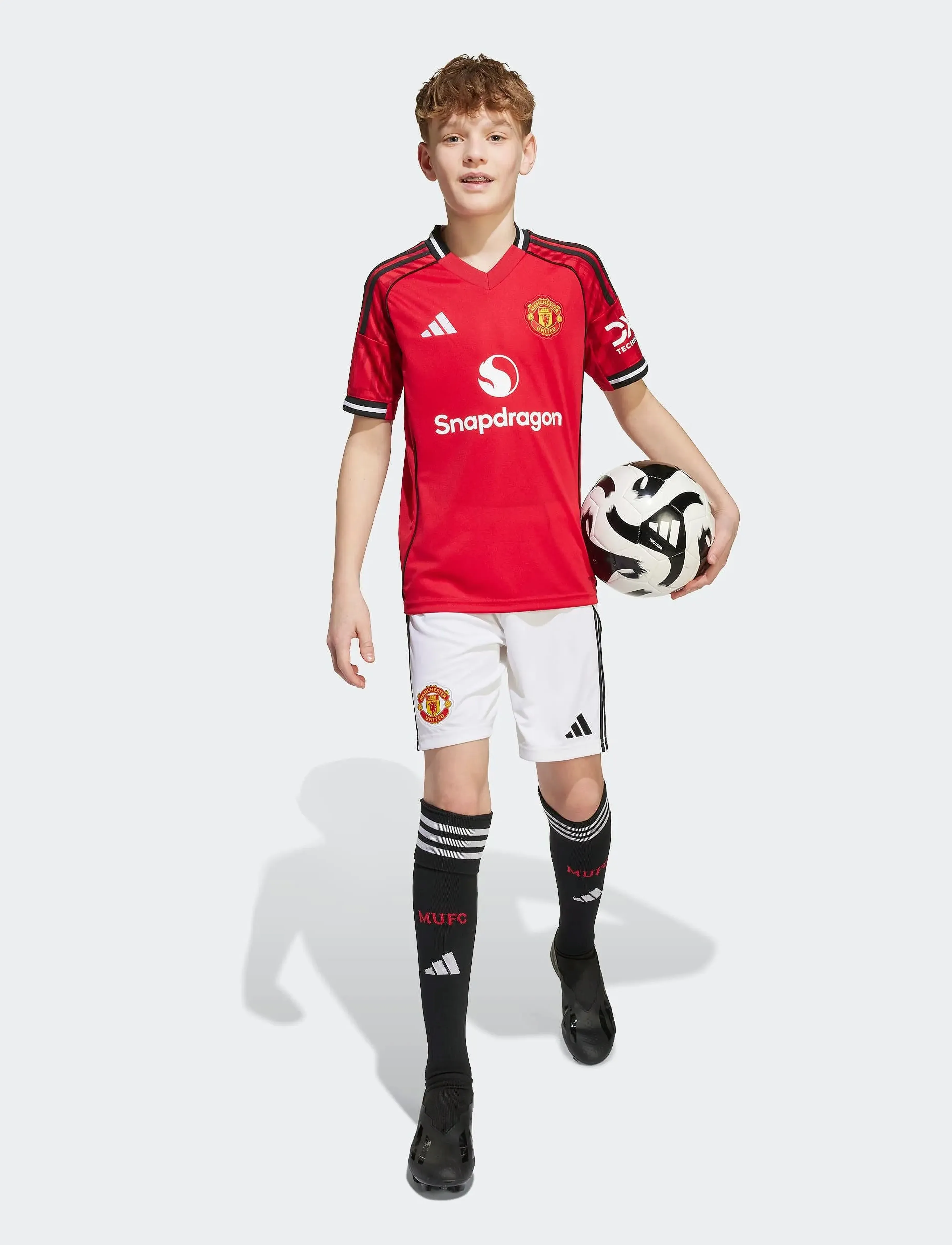 adidas Performance Manchester United F.c. Home Short Youth, Børn, Børne Manchester United Fodboldshorts, Hvid, Str: 128