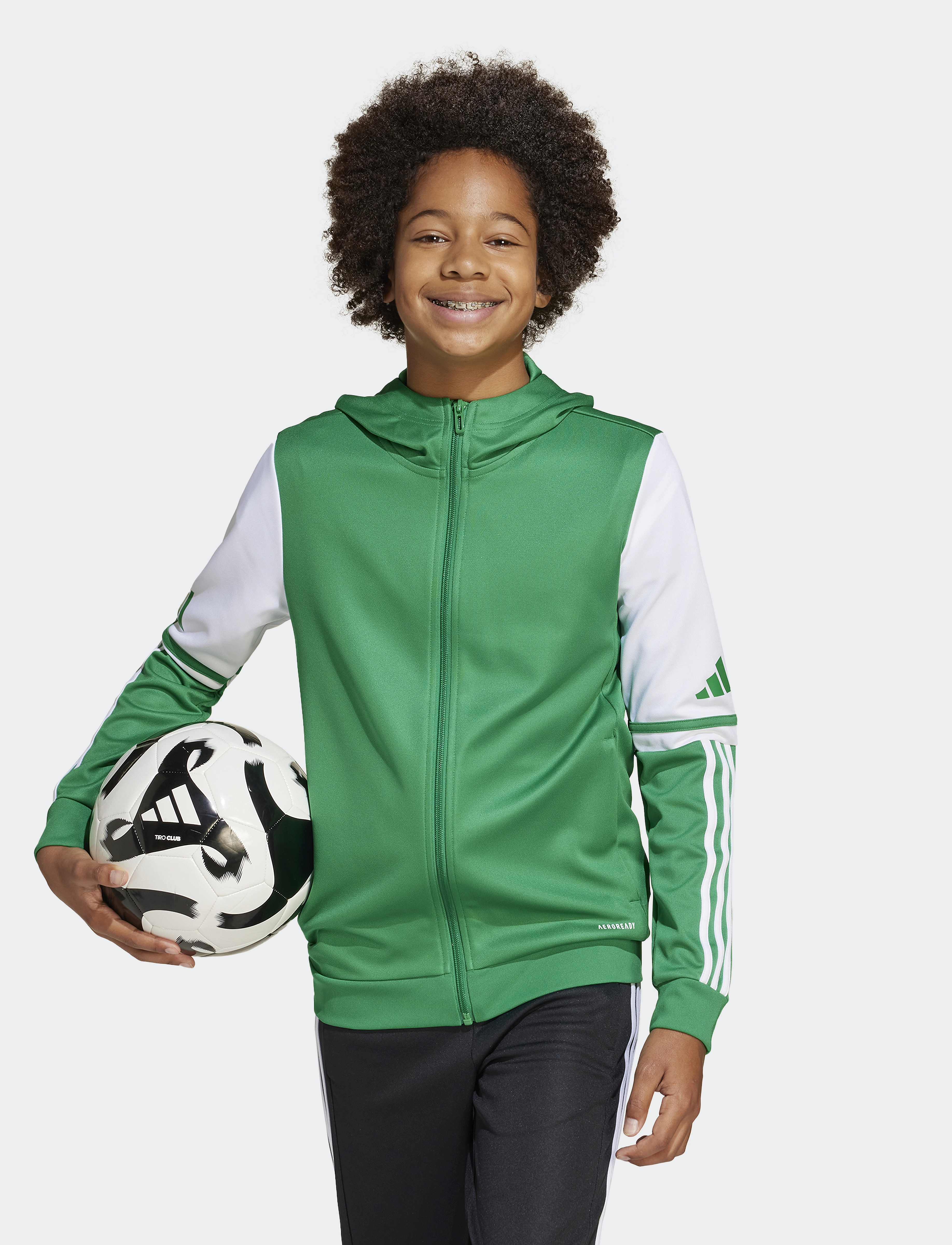 adidas Performance - SQ25 HOOD Y - kapuutsiga dressipluusid - teagrn/white - 3