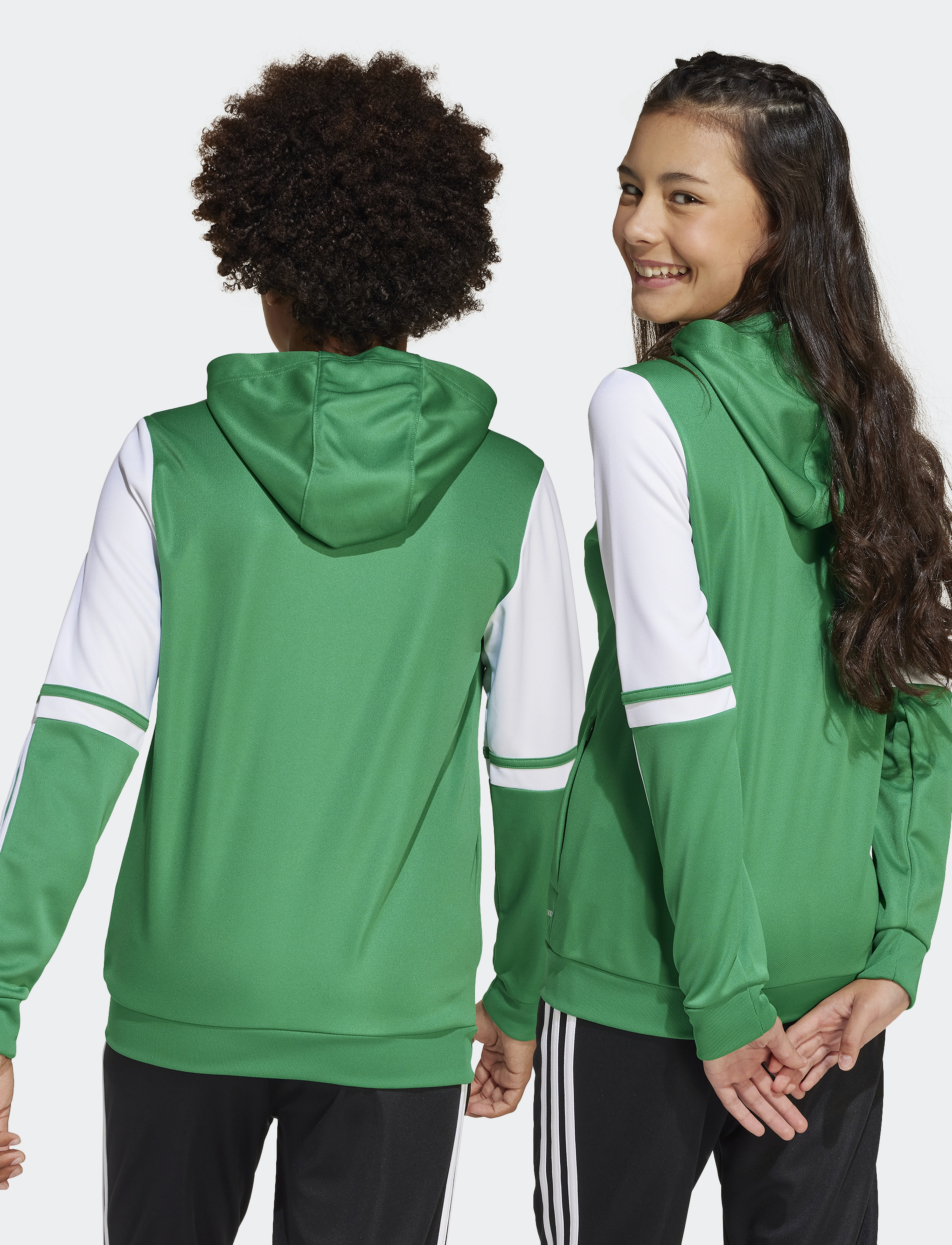 adidas Performance - SQ25 HOOD Y - kapuutsiga dressipluusid - teagrn/white - 4