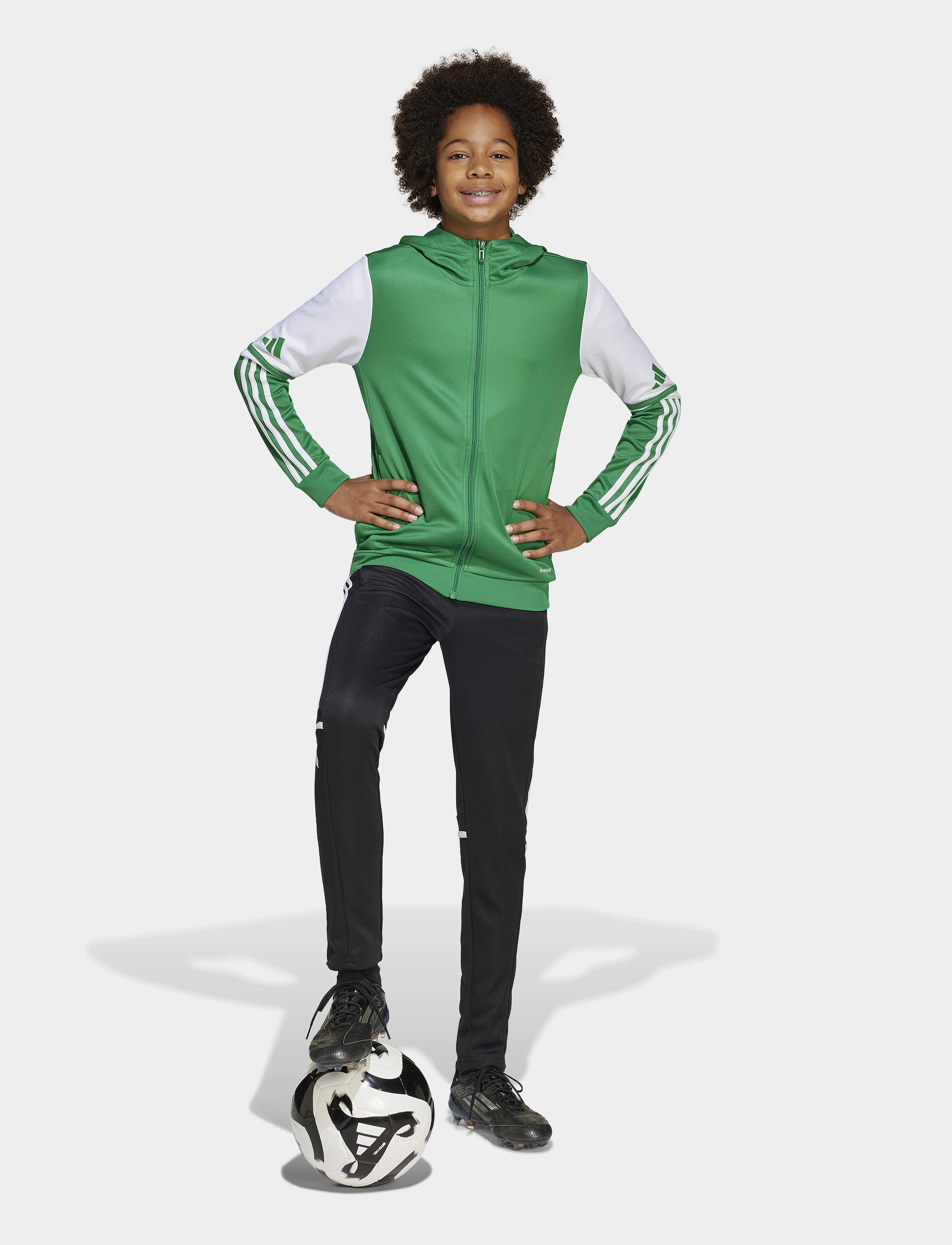adidas Performance - SQ25 HOOD Y - kapuutsiga dressipluusid - teagrn/white - 5