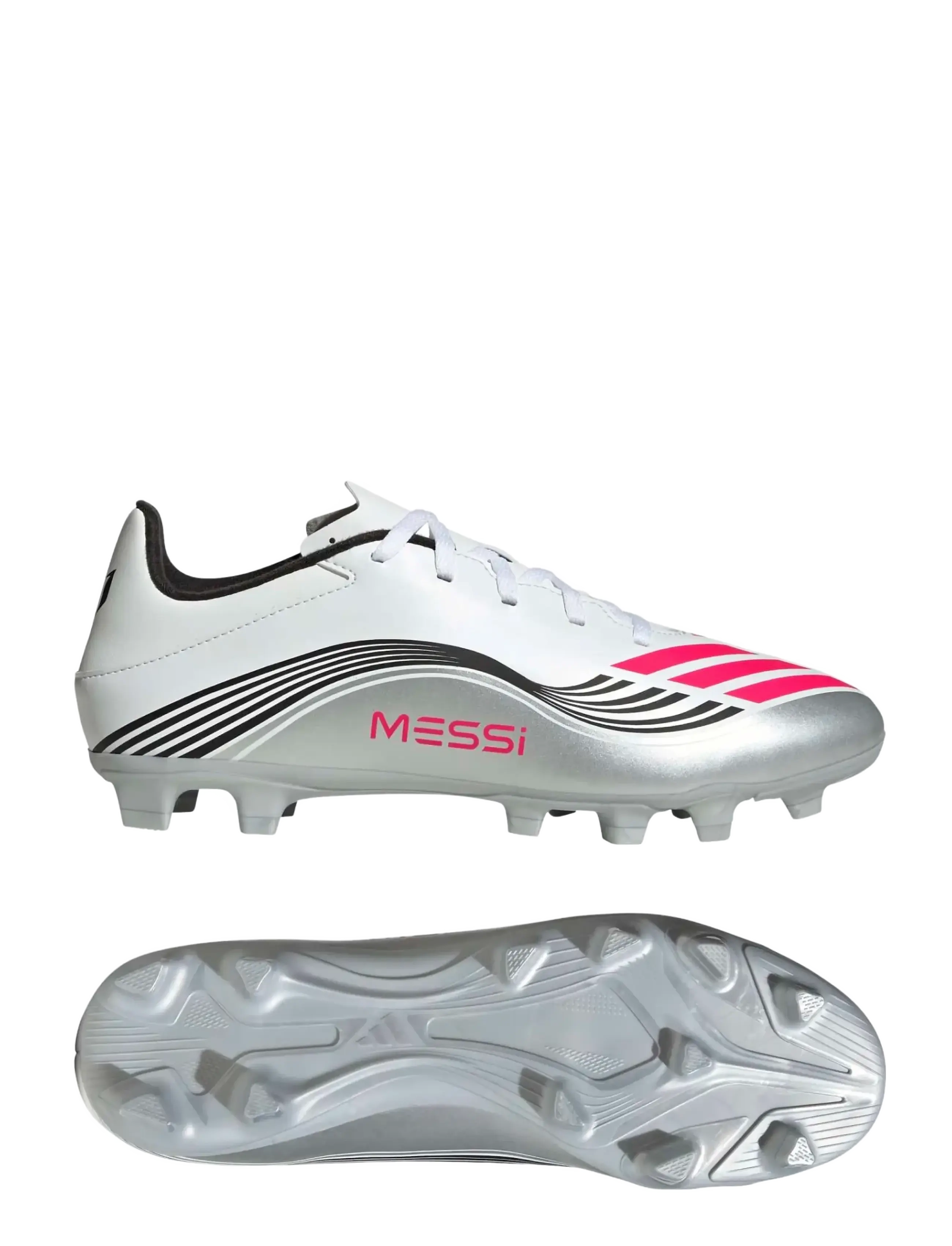 adidas Performance F50 MESSI CLUB FG/MG - Fodboldstøvler - FTWWHT/LUCRED/SILVMT / white