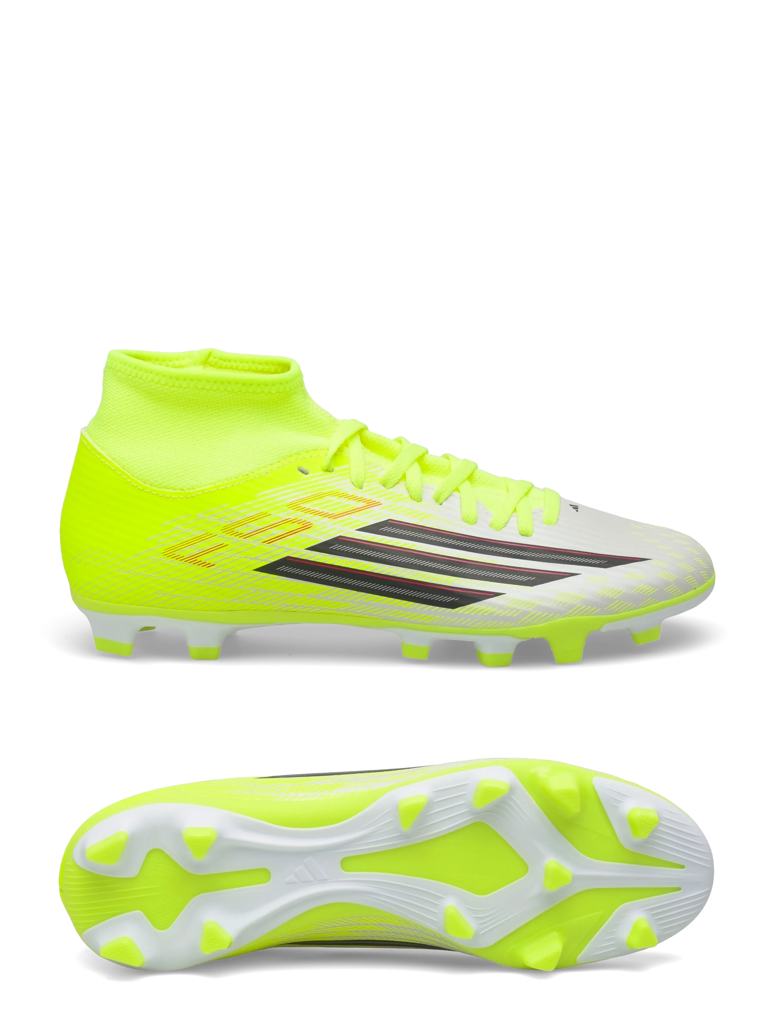 adidas Performance F50 CLUB MID FG/MG - Uus - TESOYE/CBLACK/LUCRED / yellow
