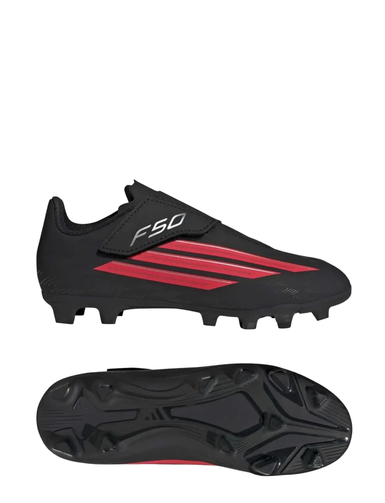 adidas Performance F50 CLUB VEL FG/MG J - Inspiration - CBLACK/LUCRED/CBLACK / black