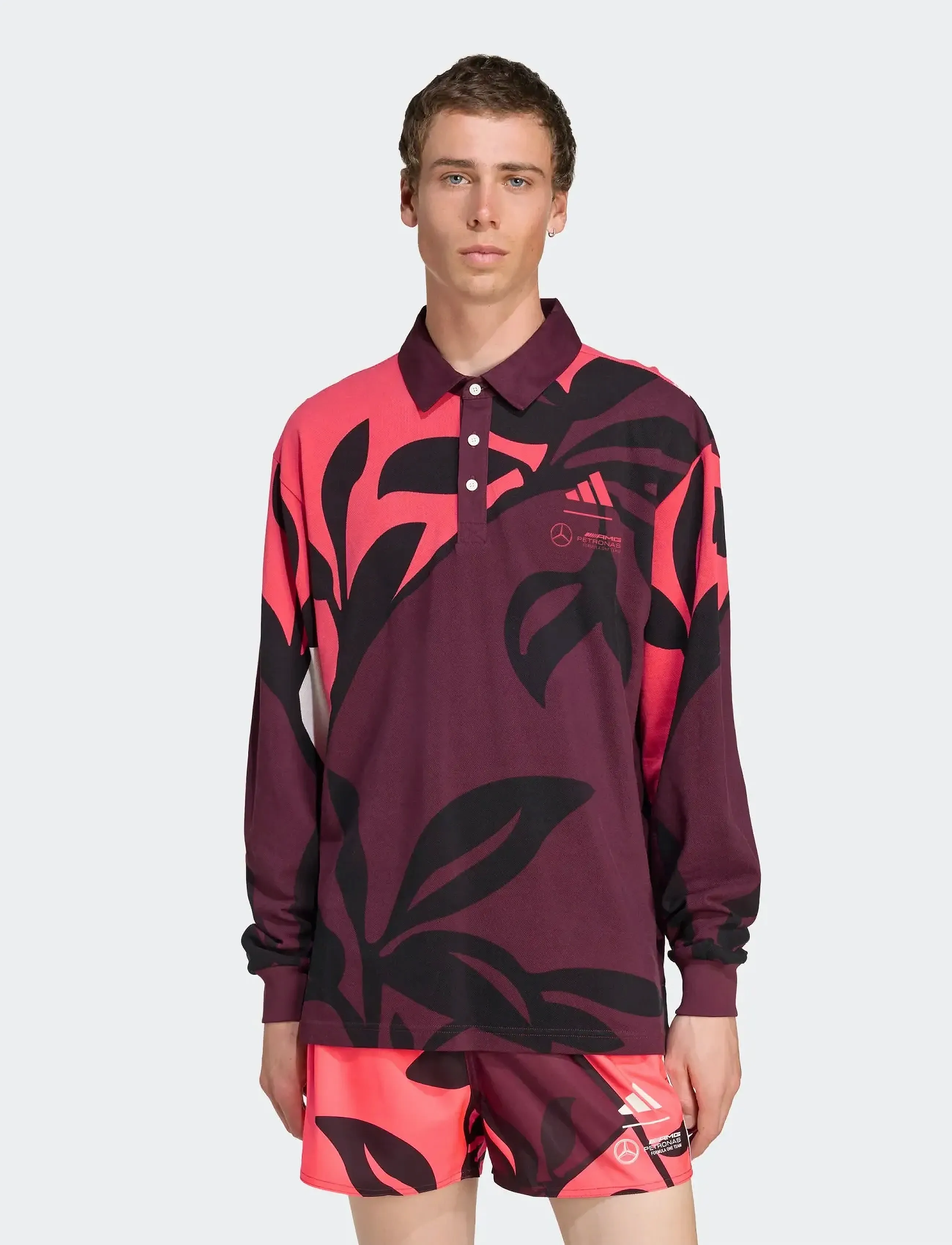 adidas Performance MER SP LSPOLO M - adidas - AURRUB/TURBO/OWHITE / red