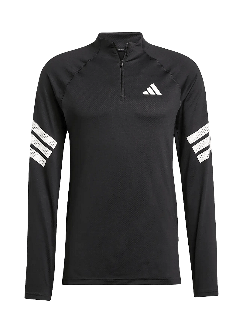 adidas Performance - GYM+ 3S 1/4 ZIP - fleece & mellanlager - black/white - 1