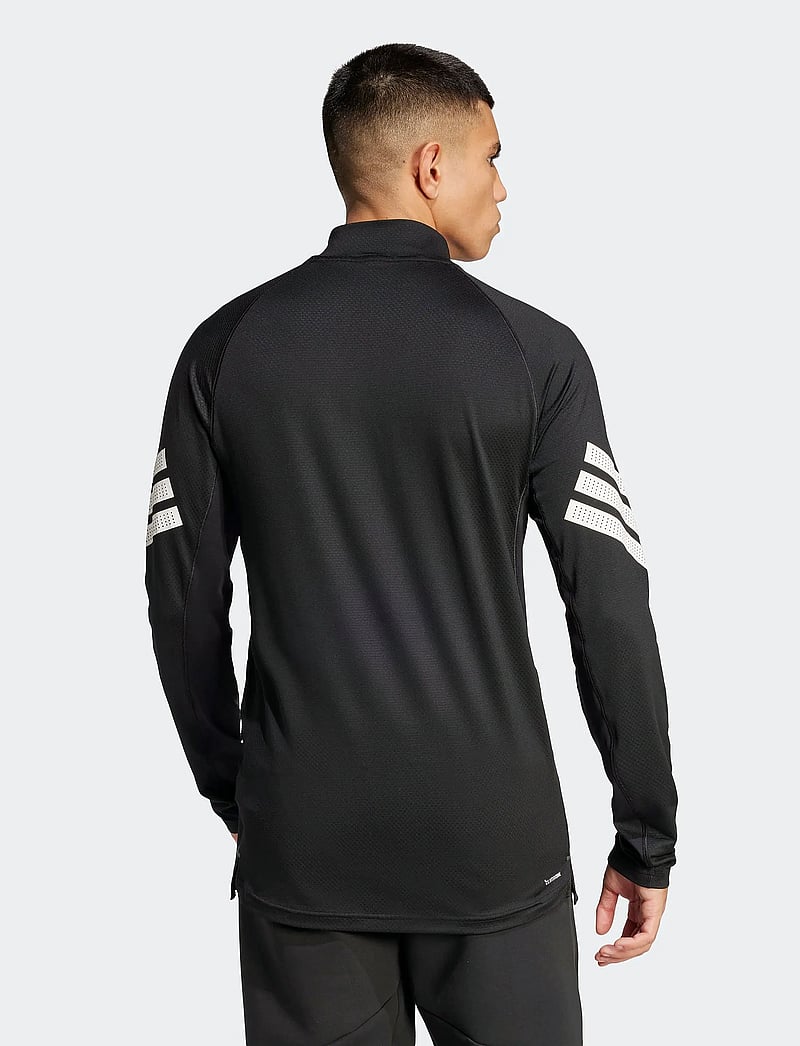 adidas Performance - GYM+ 3S 1/4 ZIP - fleece & mellanlager - black/white - 3