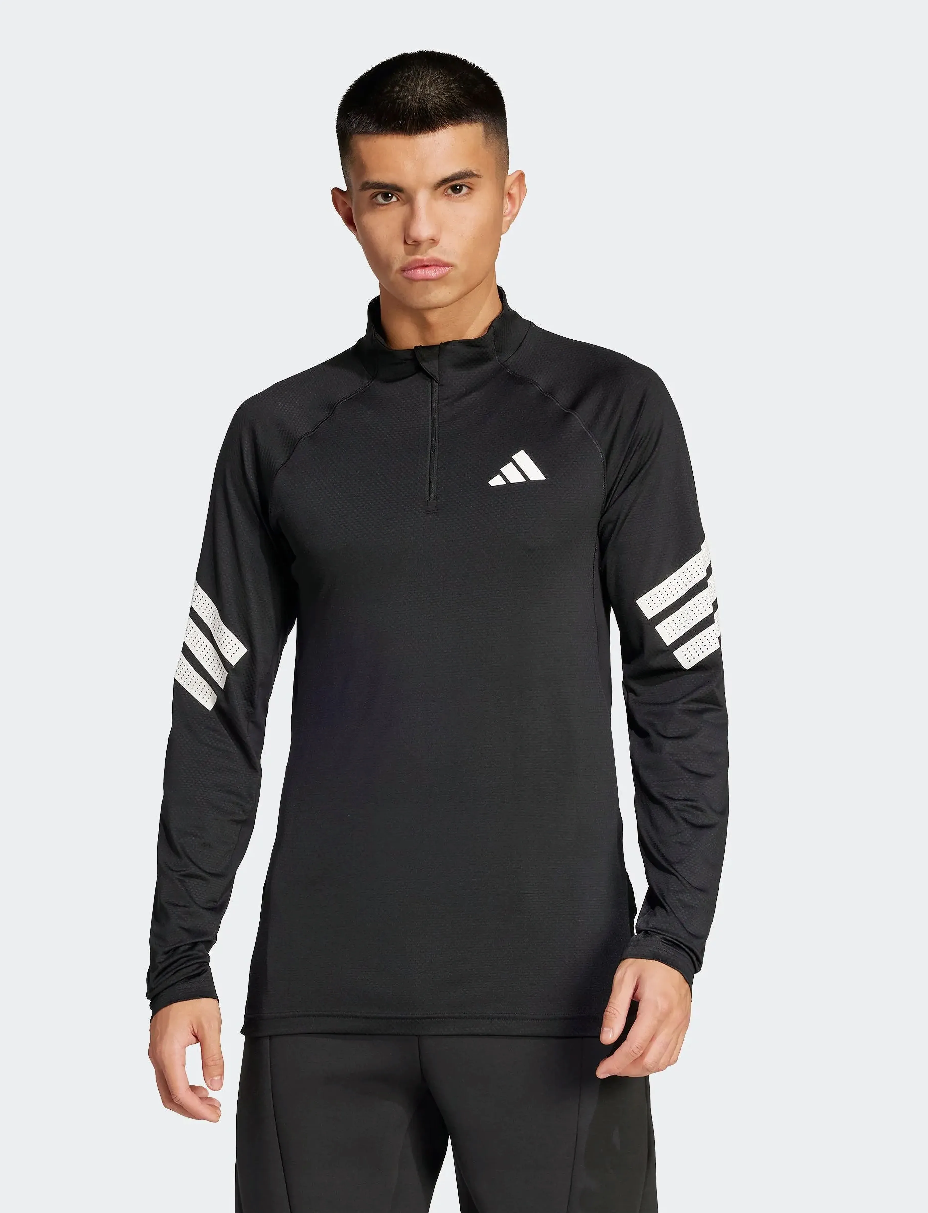 adidas Performance - GYM+ 3S 1/4 ZIP - fleece - black/white - 4