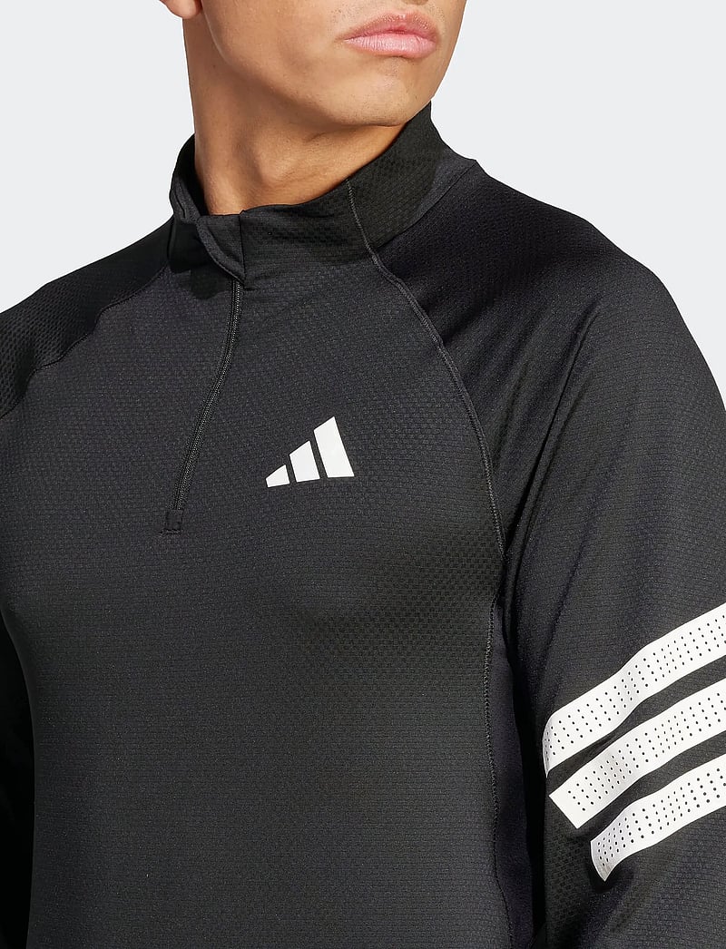adidas Performance - GYM+ 3S 1/4 ZIP - fleece & mellanlager - black/white - 5