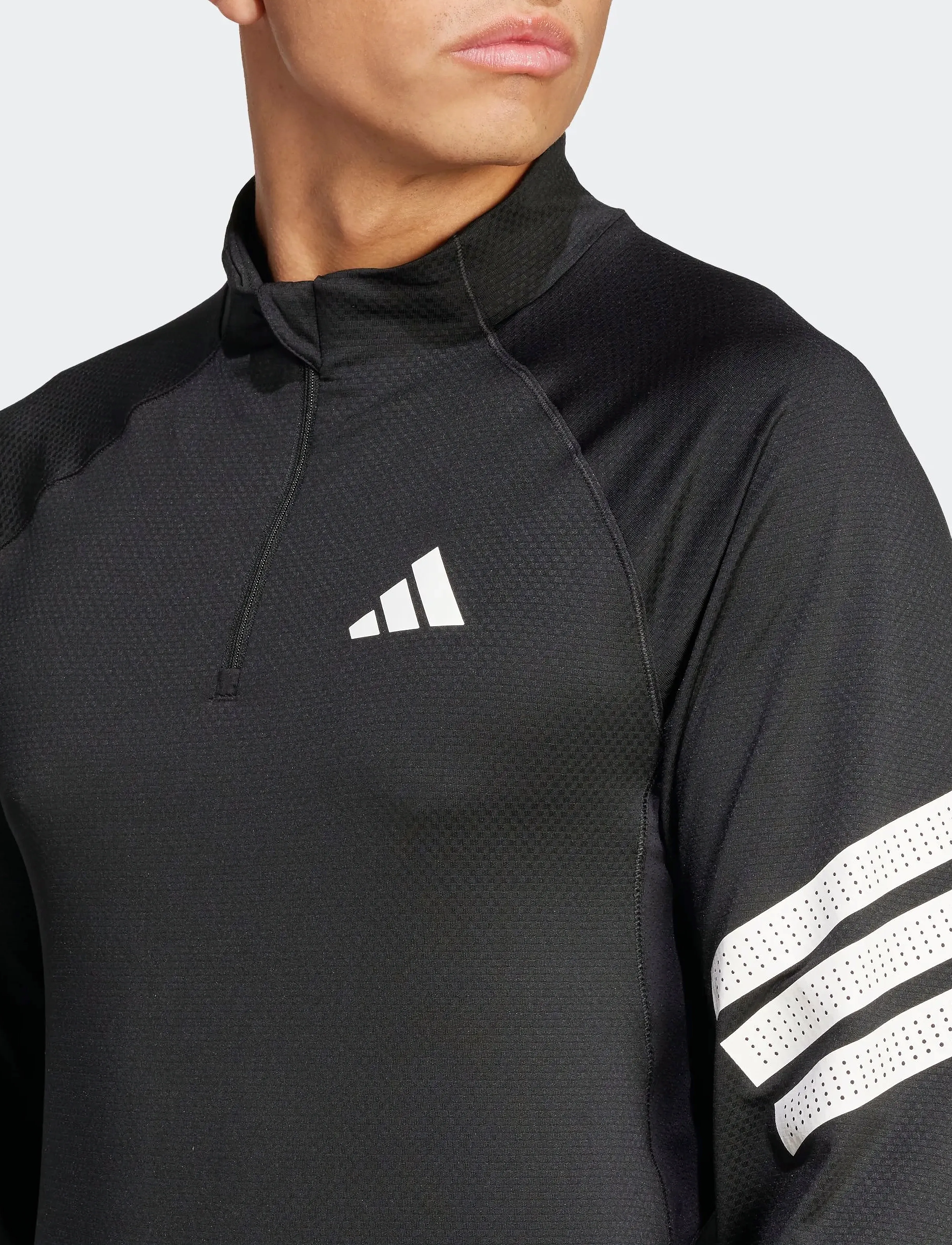 adidas Performance - GYM+ 3S 1/4 ZIP - fleece - black/white - 5