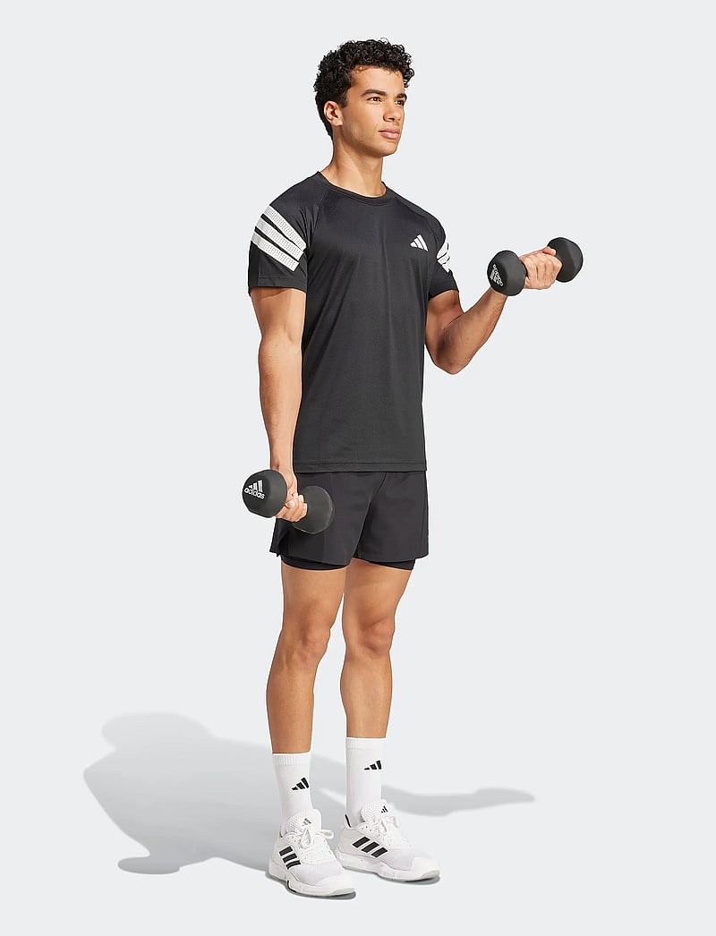 adidas Performance - GYM+ 3S TEE - t-shirts - black/white - 0