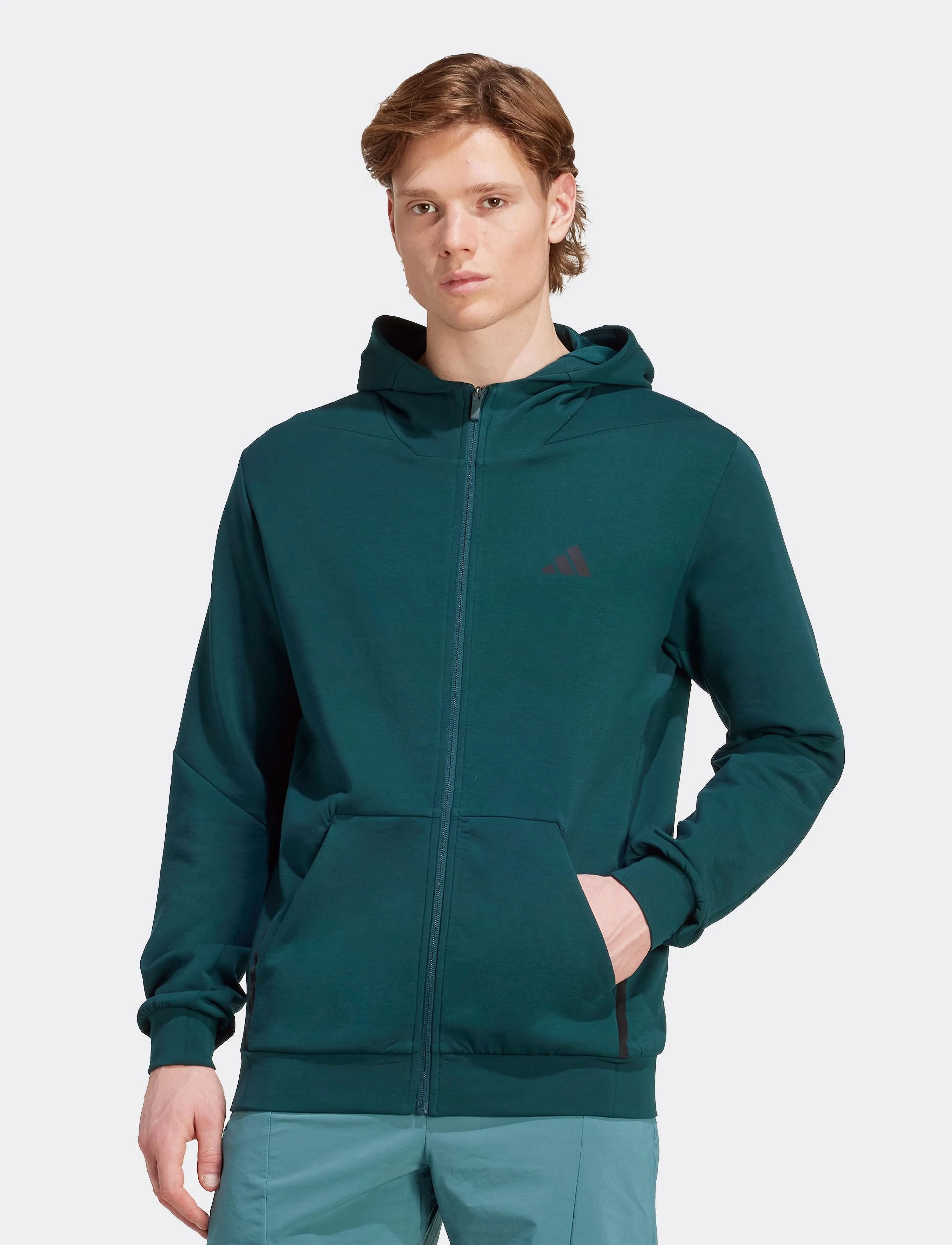 adidas Performance - D4T FULL-ZIP HO - kapuutsiga dressipluusid - aurivy - 2