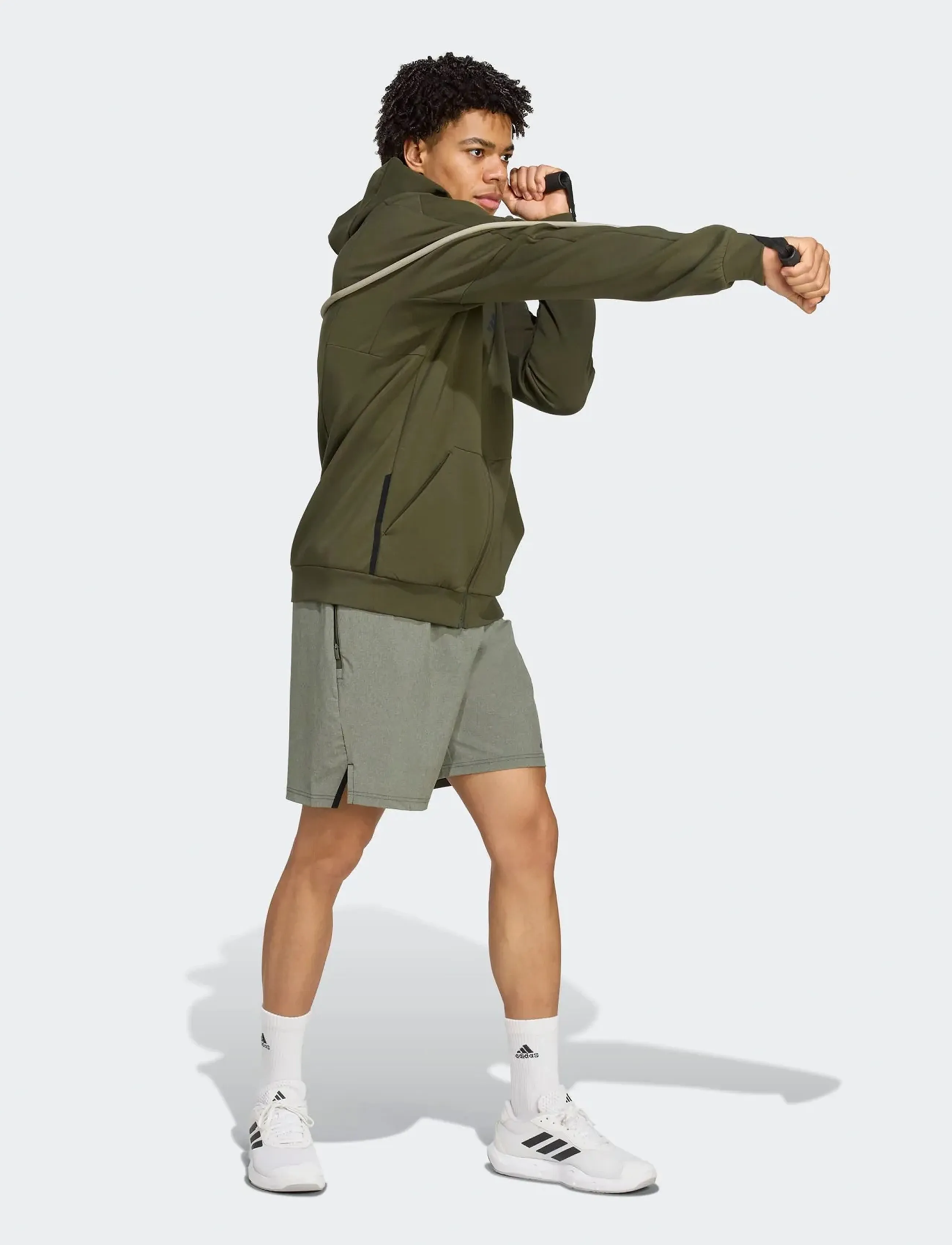 adidas Performance - D4T FULL-ZIP HO - huvtröjor - ngtcar - 2